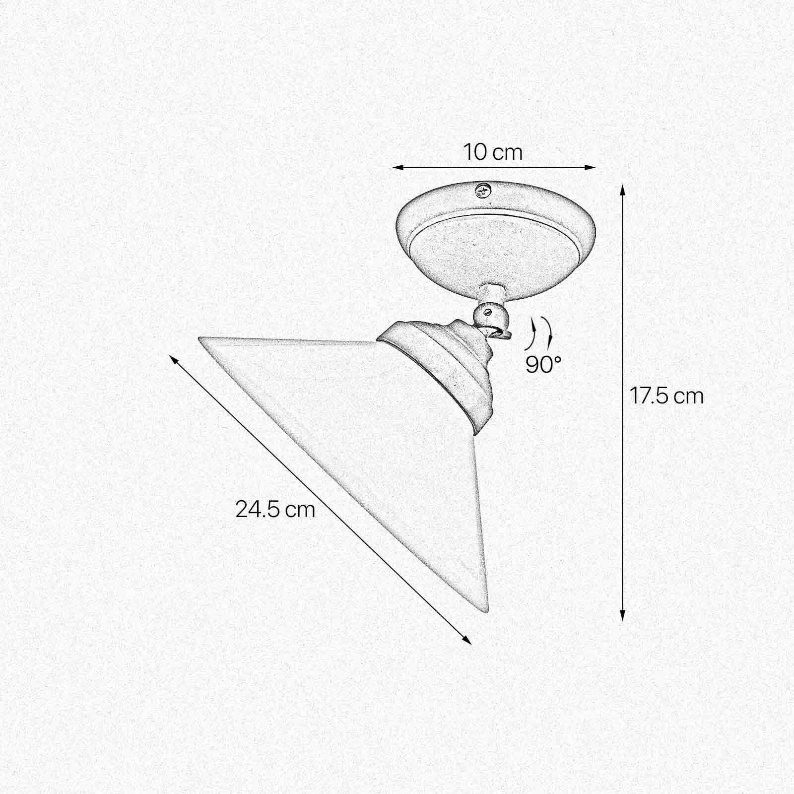 Spot de plafond orientable Ø 24,5 cm verre laiton E27