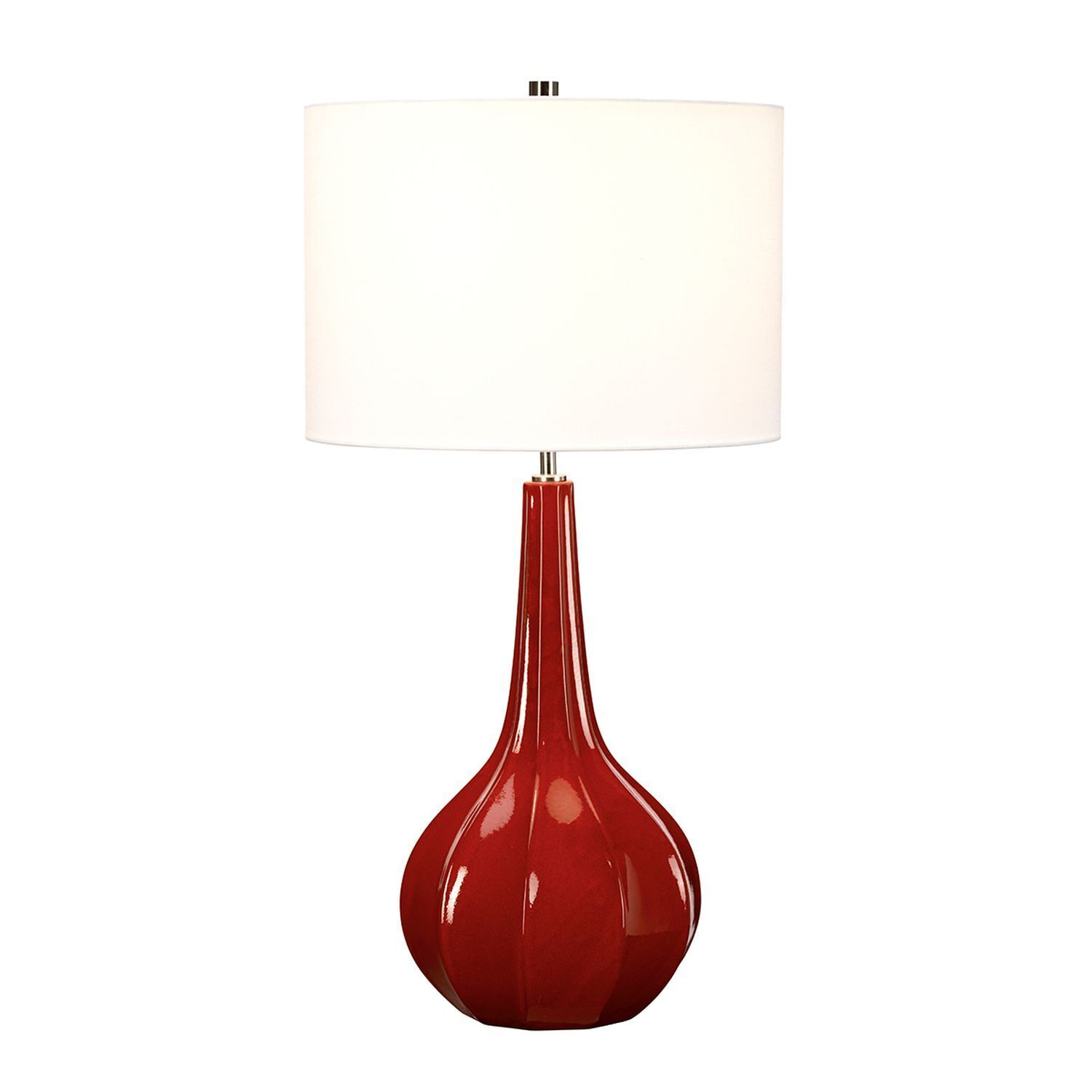 Lampe de table MJRA Céramique Rouge Crème H:72cm Lampe