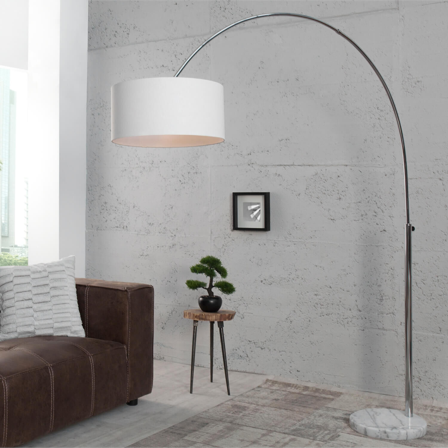 Lampadaire Abat-jour blanc 170cm Lampe Salon