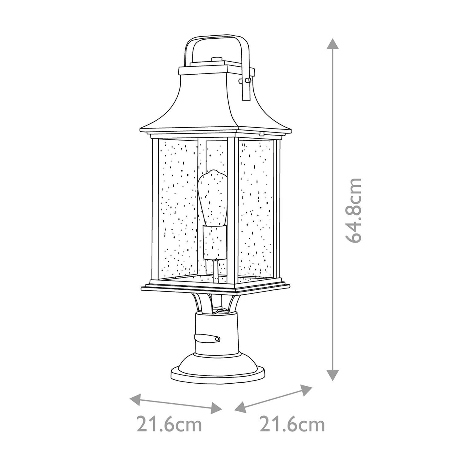 Lampe de socle jardin terrasse 64,8 cm de haut IP44 E27 en bronze Lampe, Laterne