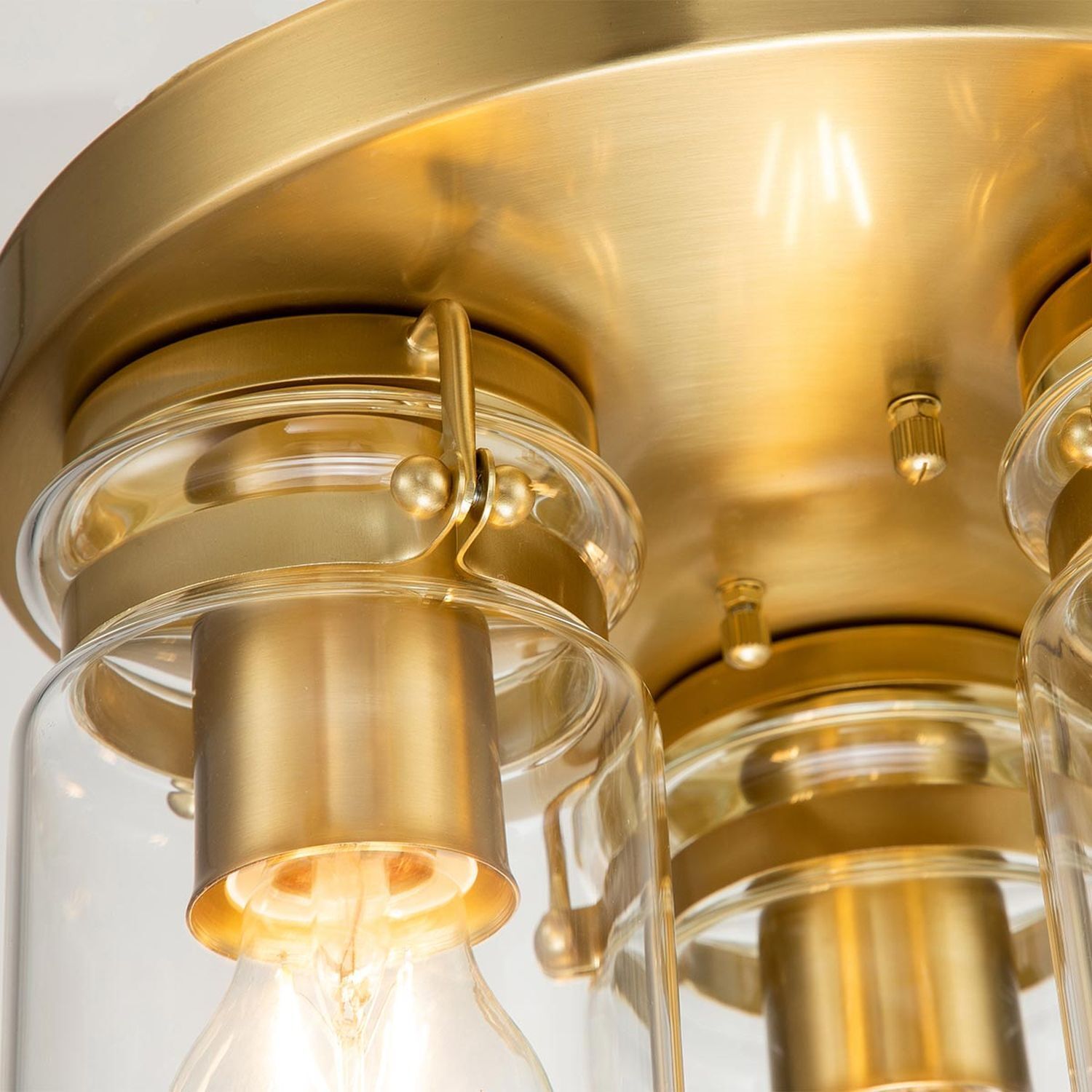 Lampe de plafonnier métal verre L : 28,2 cm en laiton brossé E27