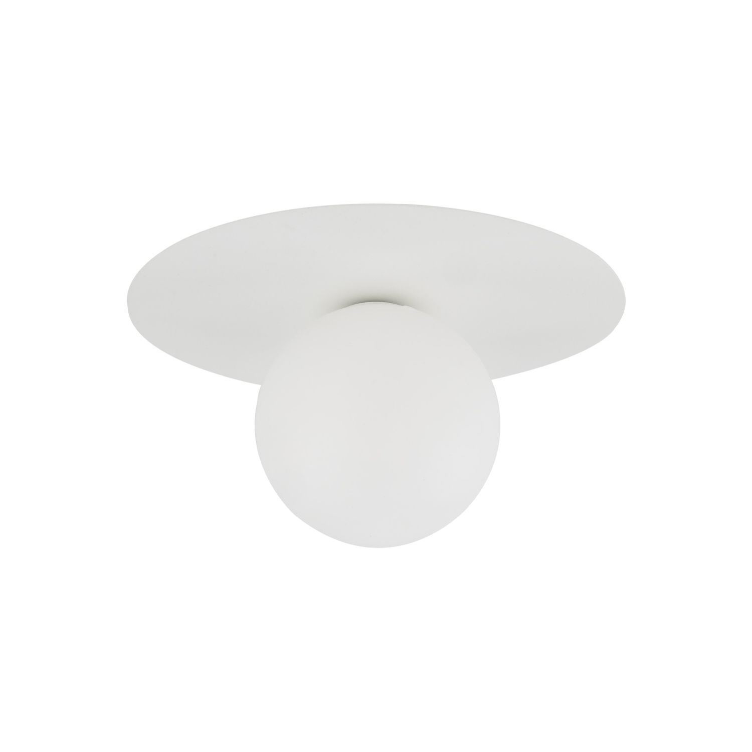 Plafonnier rond Blanc Ø 25 cm Métal Verre Abat-jour sphérique G9 Deckenleuchte