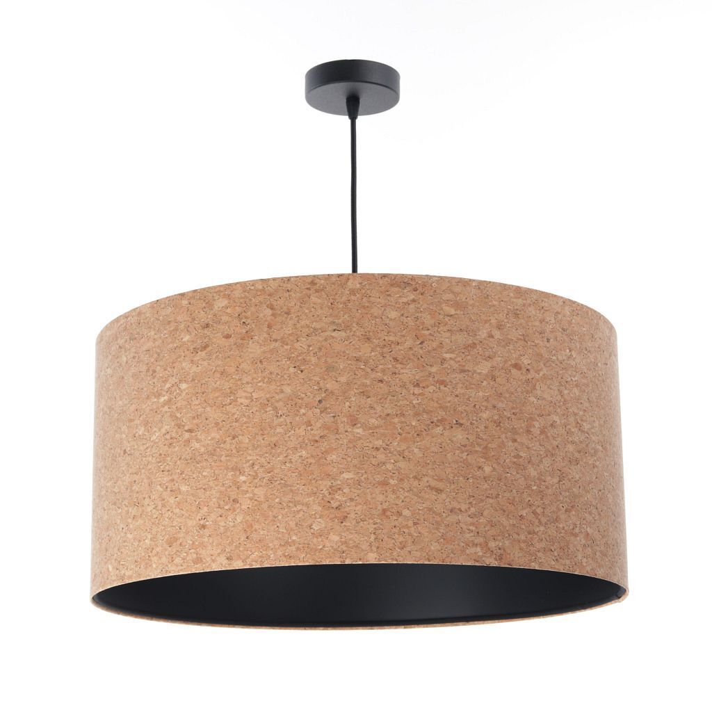 Lampe à suspendre E27 Ø 50 cm Naturel Noir Liège Moderne