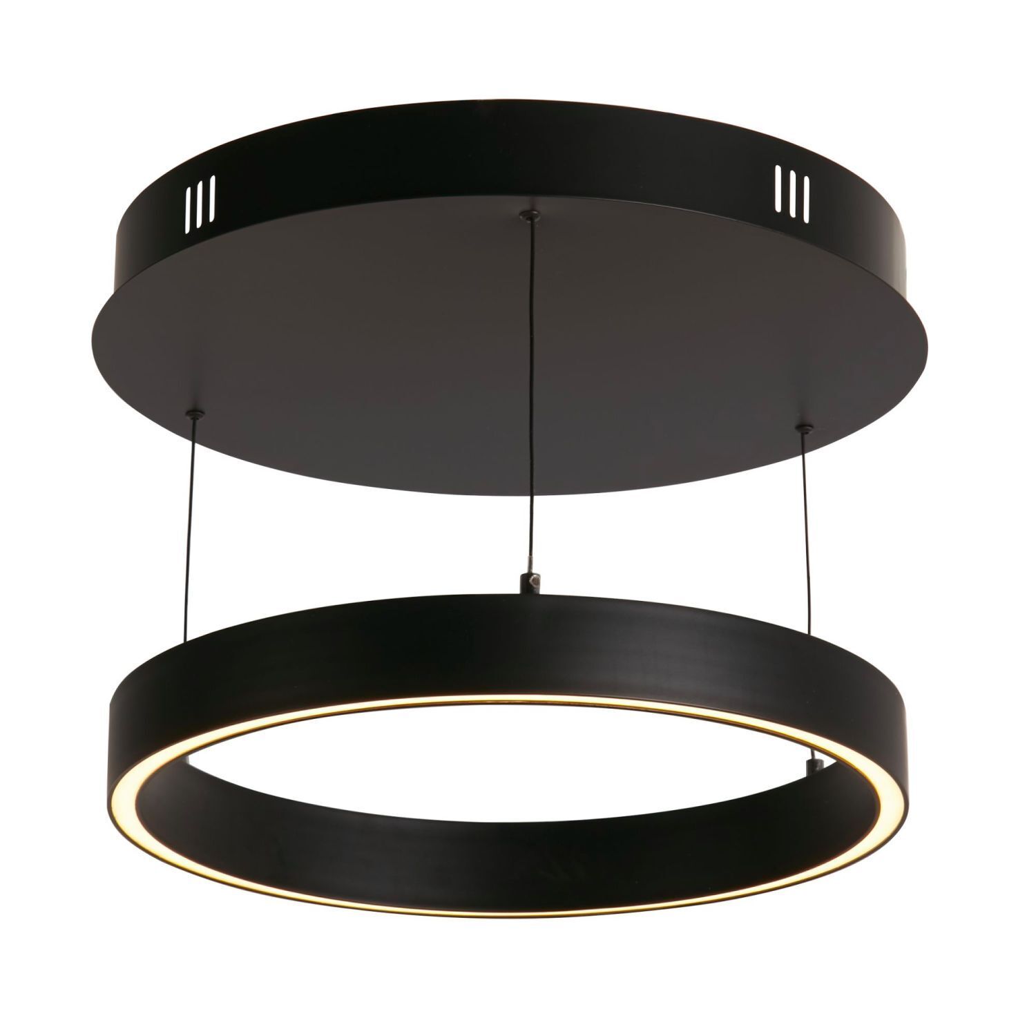 Suspension LED Métal Noir rond Ø 44 cm Anneau