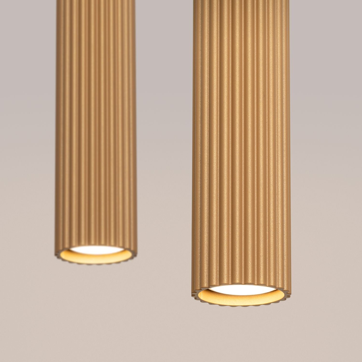Suspension GU10 à 2 flammes en aluminium L : 30 cm en or