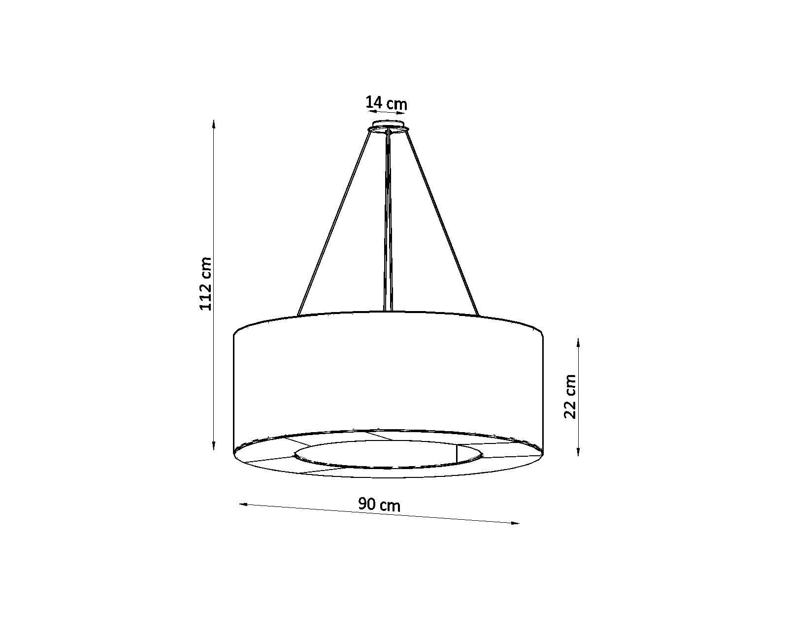 Lampe à suspendre ronde Ø 90 cm faible éblouissement Blanc Tissu Abat-jour