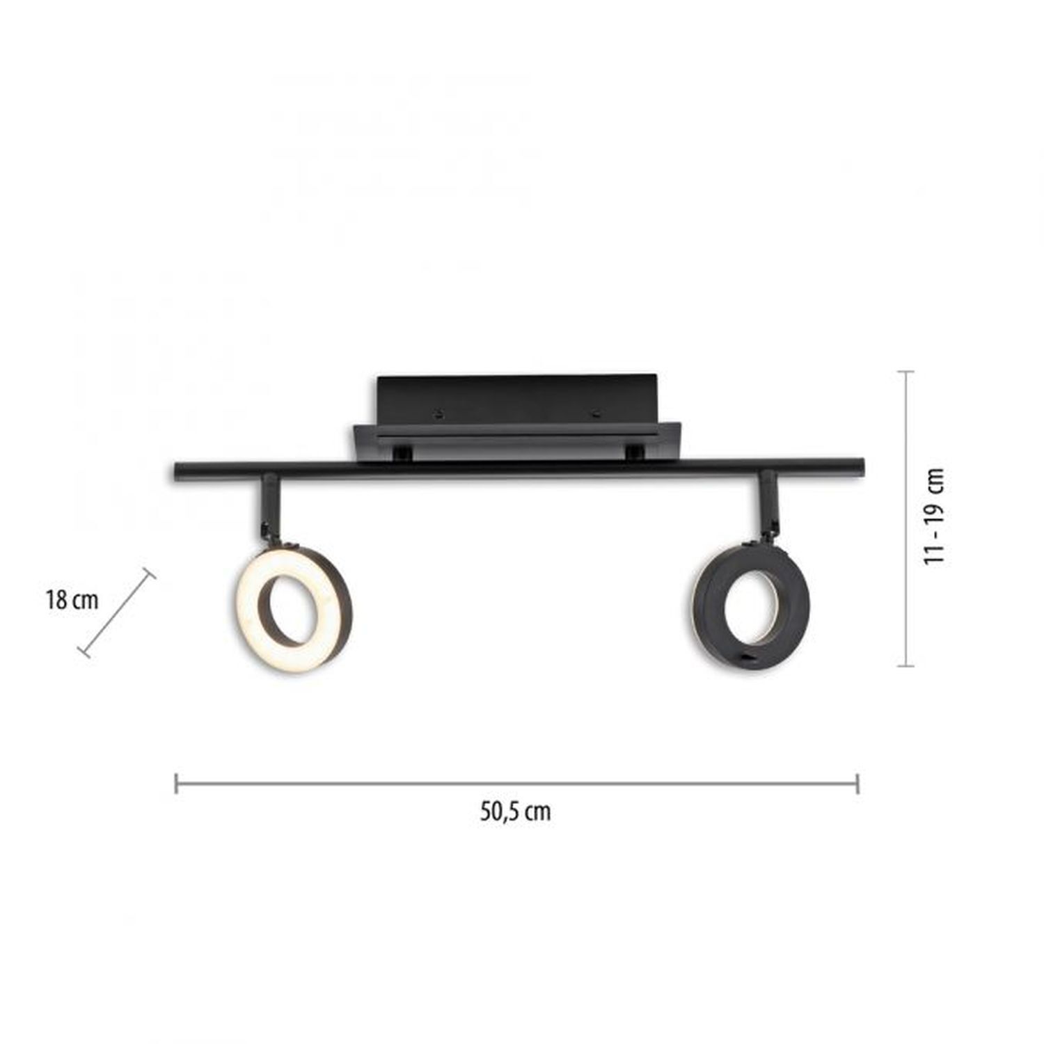 Spot de plafond LED flexible anthracite IP44 50 cm à faible éblouissement Moebel, Tabelle