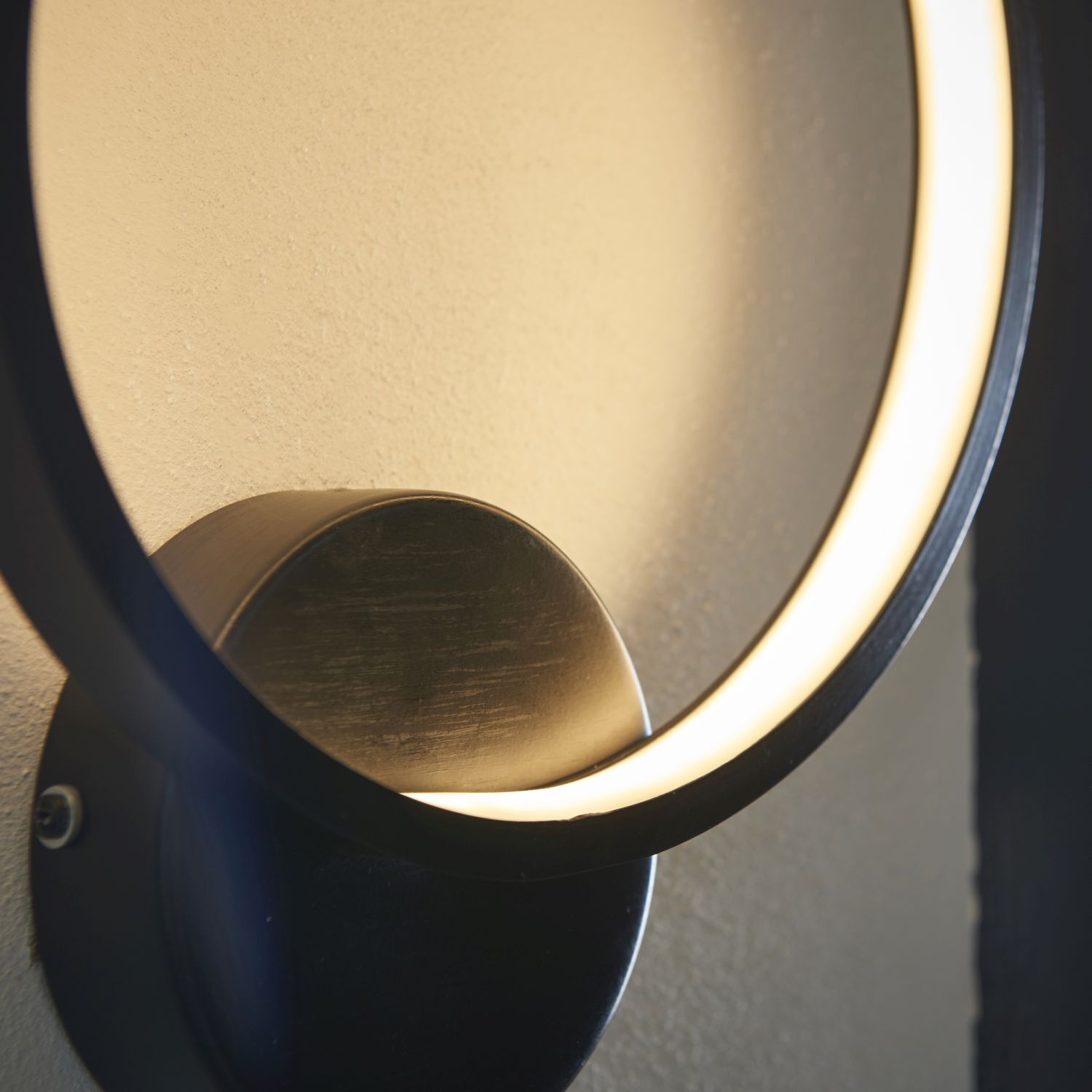 Applique LED Ring H : 32,5 cm IP44 noir rond 3000 K Outdoor