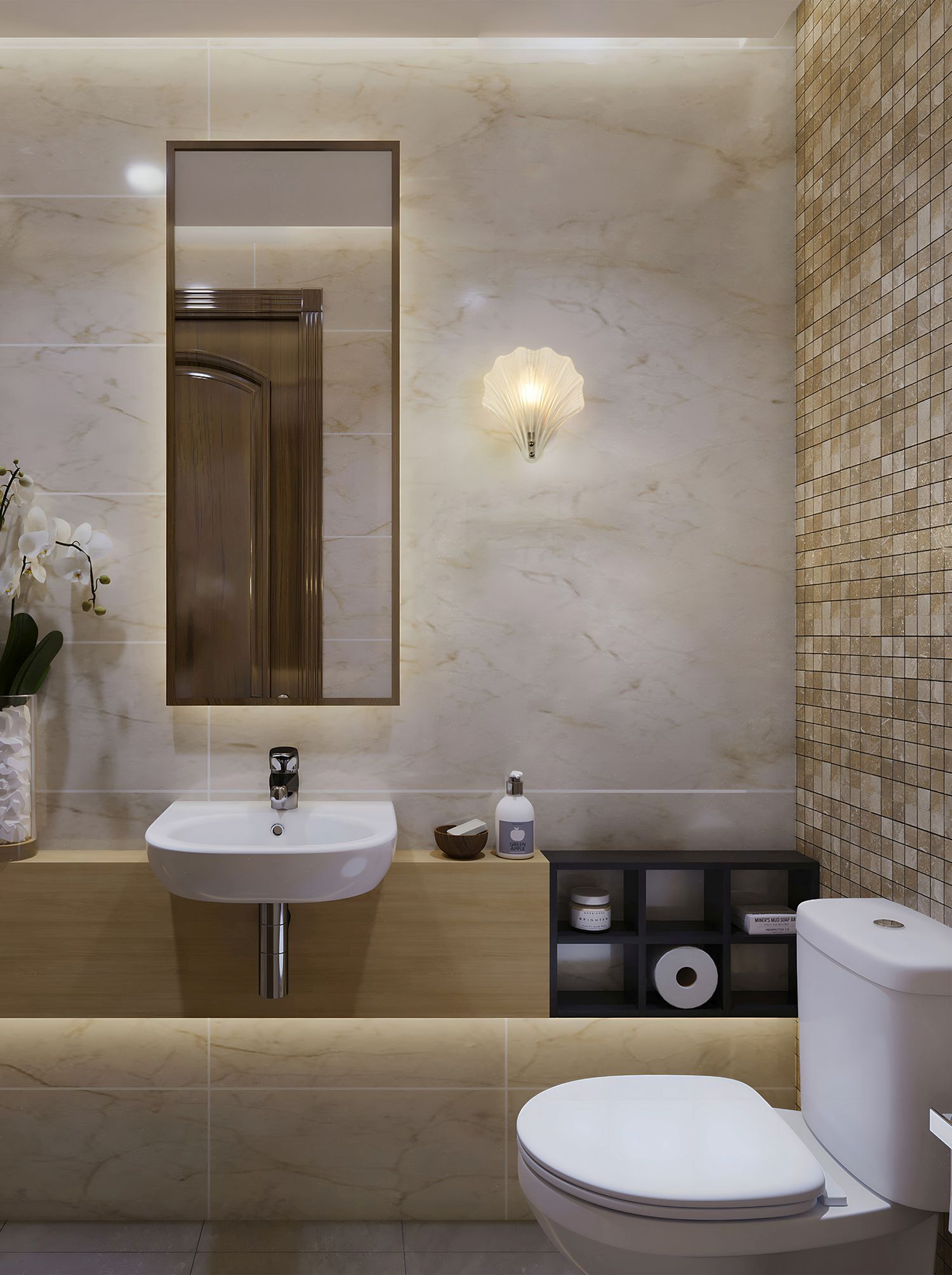 Wandwaschbecken, Waschtisch, Spiegel, Toilette, Badkeramik