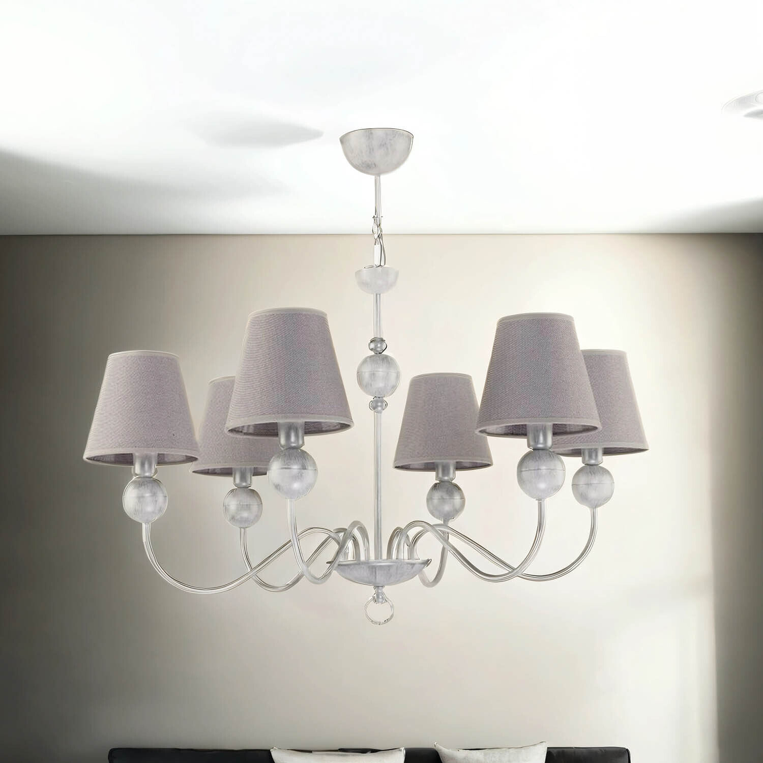 Lustre Gris Blanc Ø74cm ANTEXIA Lampe de table à manger Lampe, Kronleuchter