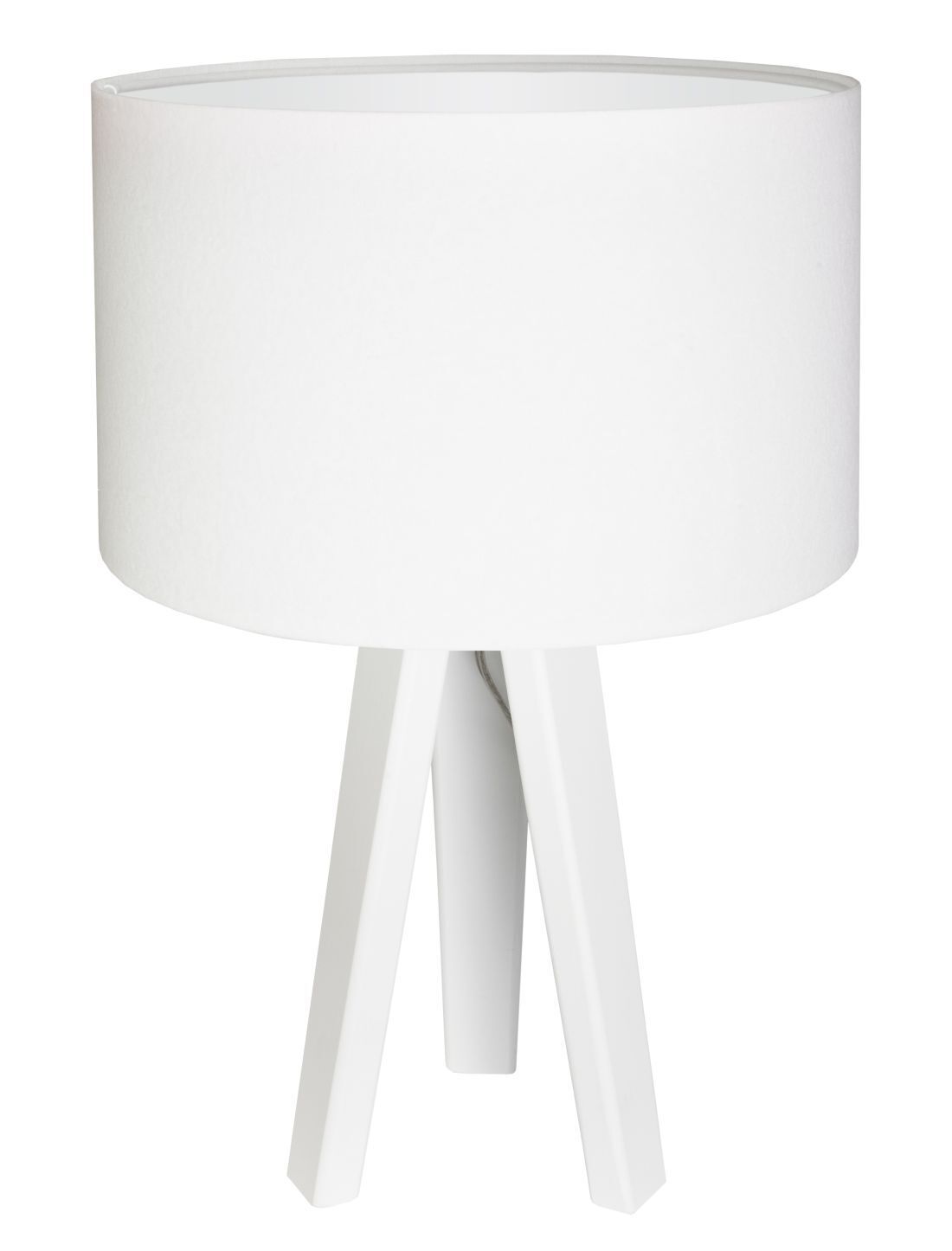 Lampe de table tripode Blanc Rétro 46cm Lampe en bois