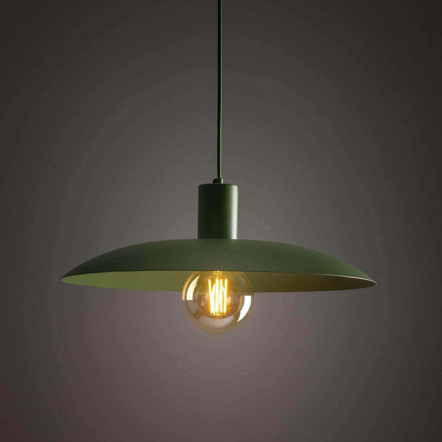 Lampe à suspendre ronde en métal Ø41 cm E27 Loft en vert