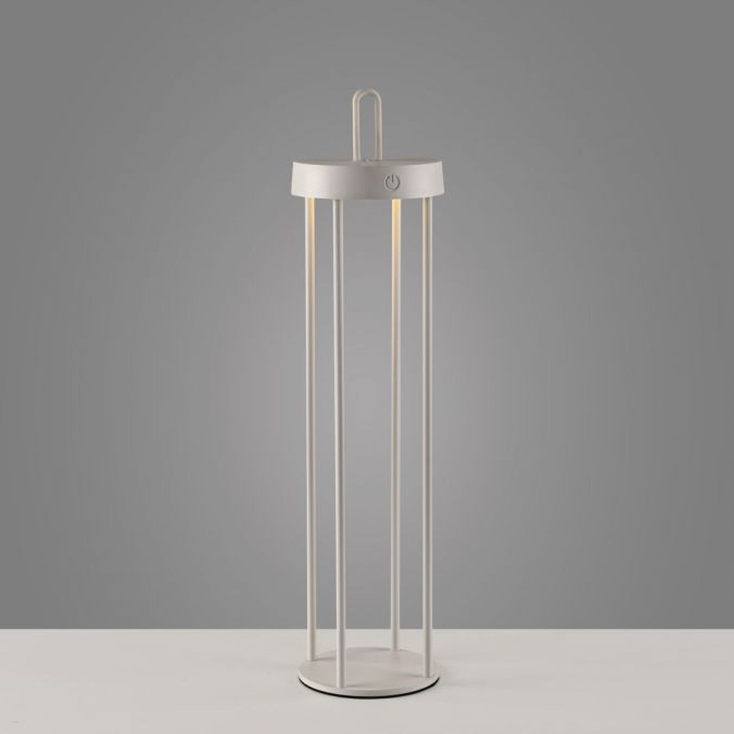 Lampe de table LED rechargeable métal dimmable IP44 2700 K Greige