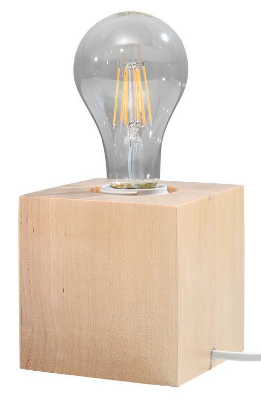 Lampe de table en bois carrée H:10cm petite moderne décorative pour