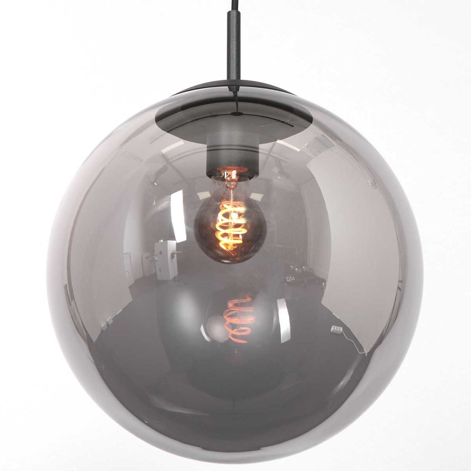 Lampe à suspendre Noir Gris Fumé E27 Ø30 cm Stylé Moderne