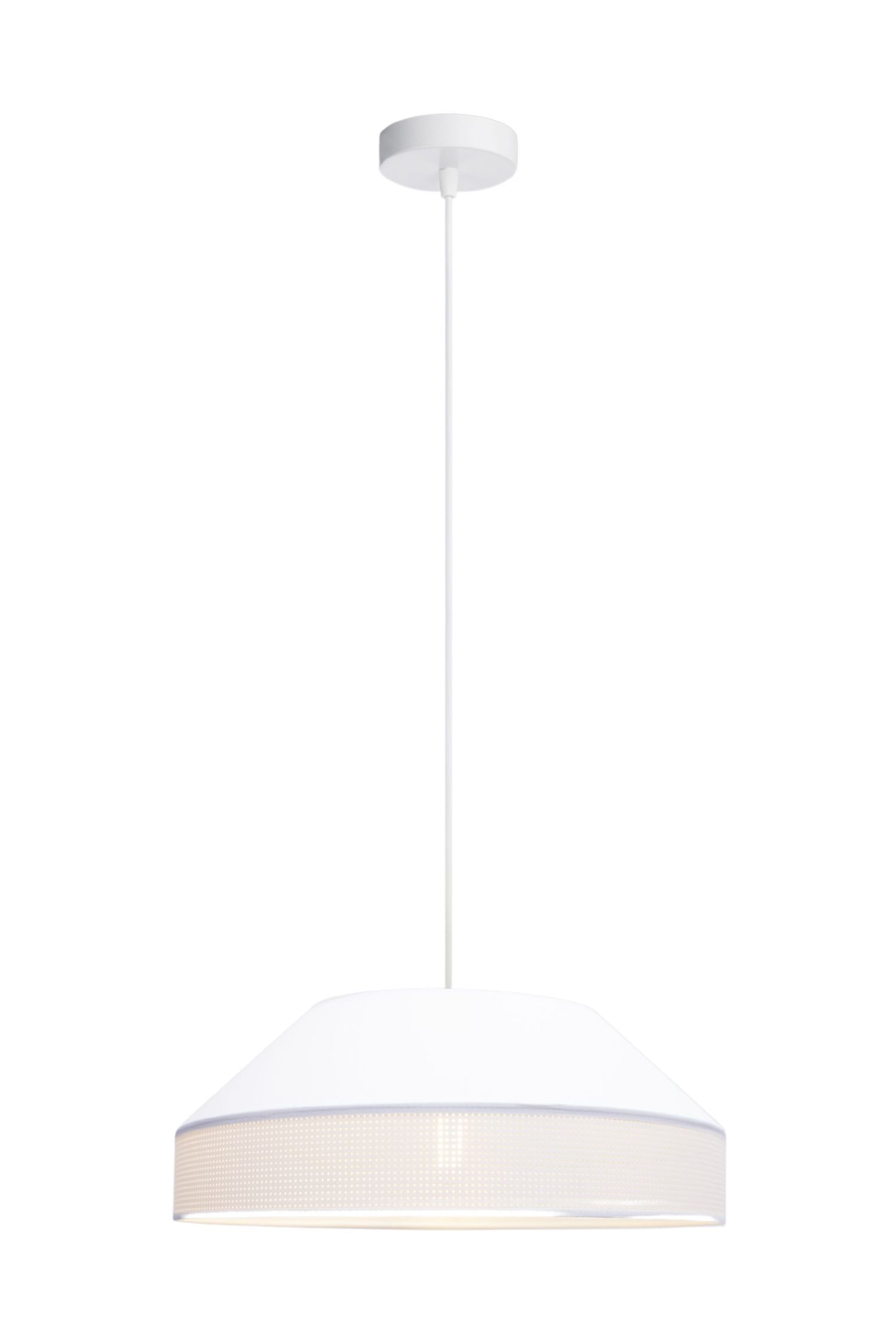 Suspension blanche tissu anti-éblouissant confortable L:45 cm E27