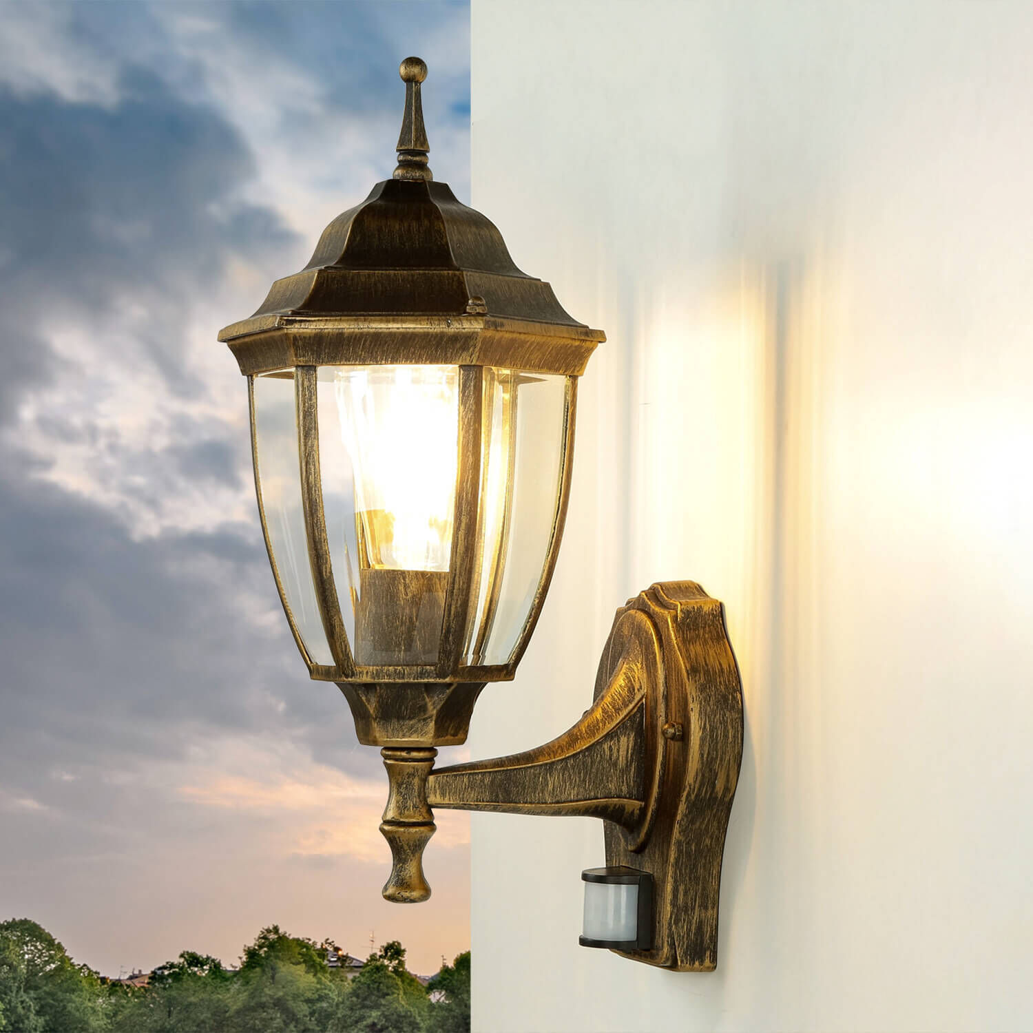 Applique murale antique d'extérieur Nizza avec capteur Lampe, Leuchte