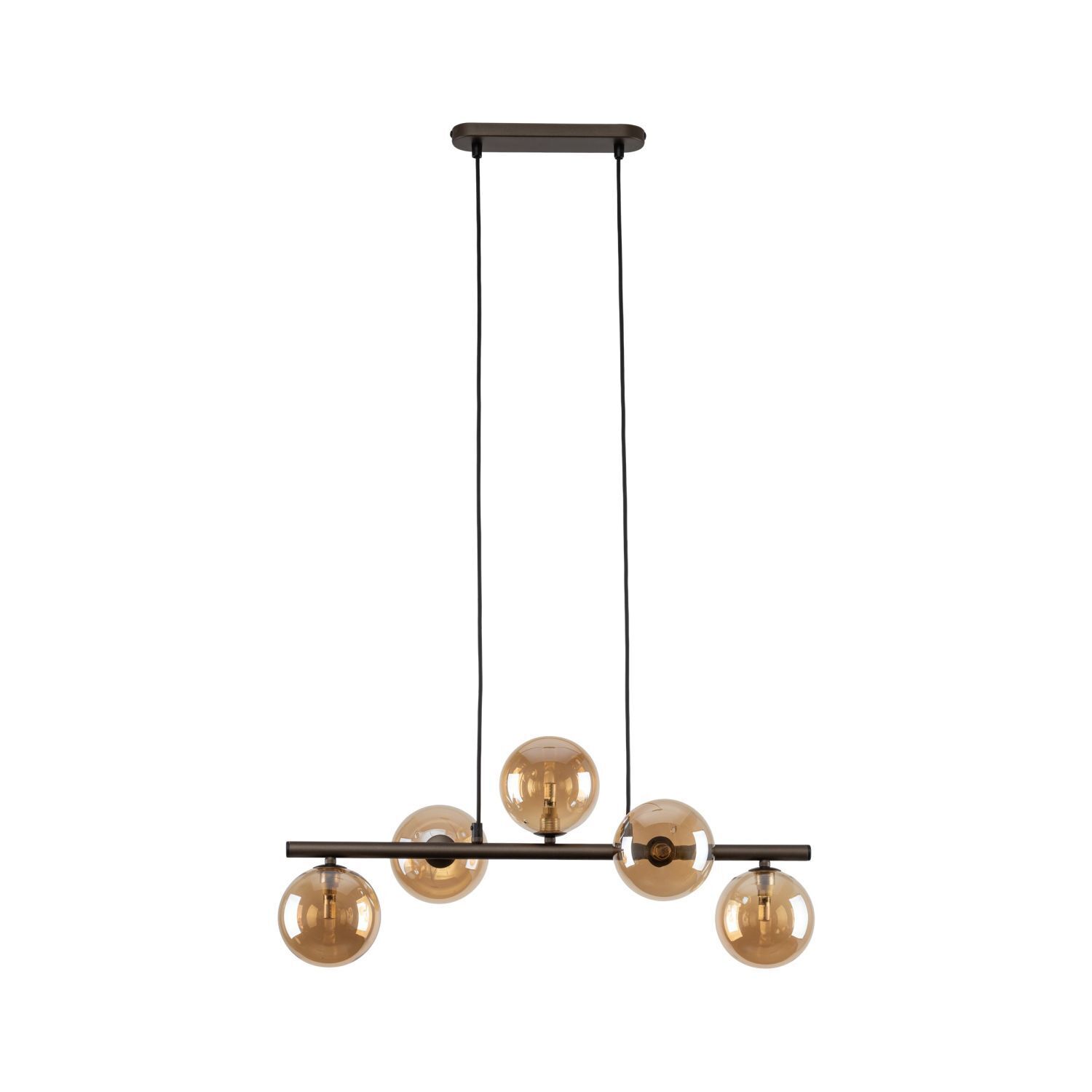 Lampe à suspendre verre fumé métal hauteur réglable 5x G9
