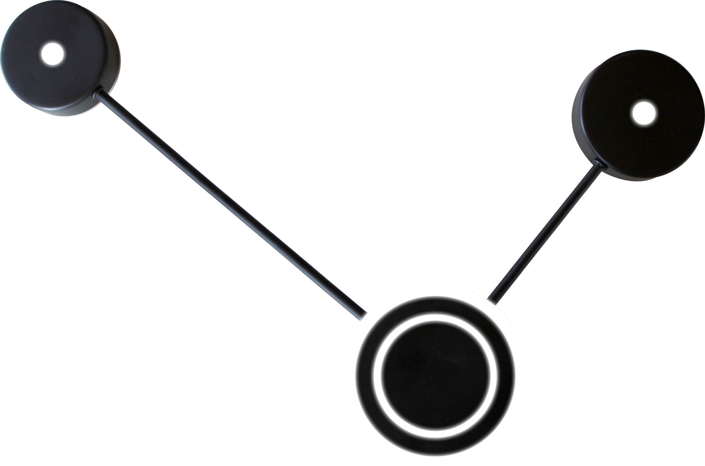 LED Wandlampe Aluminium dimmbar H:44 cm 3000 K Schwarz Lautsprecher, Kopfhörerhalterung, rundes Design, Schwarz, Metall/Plastic