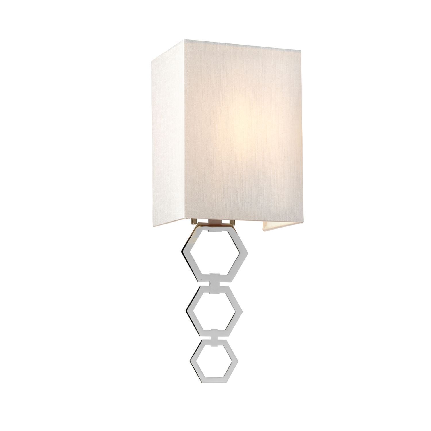 Applique Crème Chrome Up Down E27 Tissu Métal Moderne