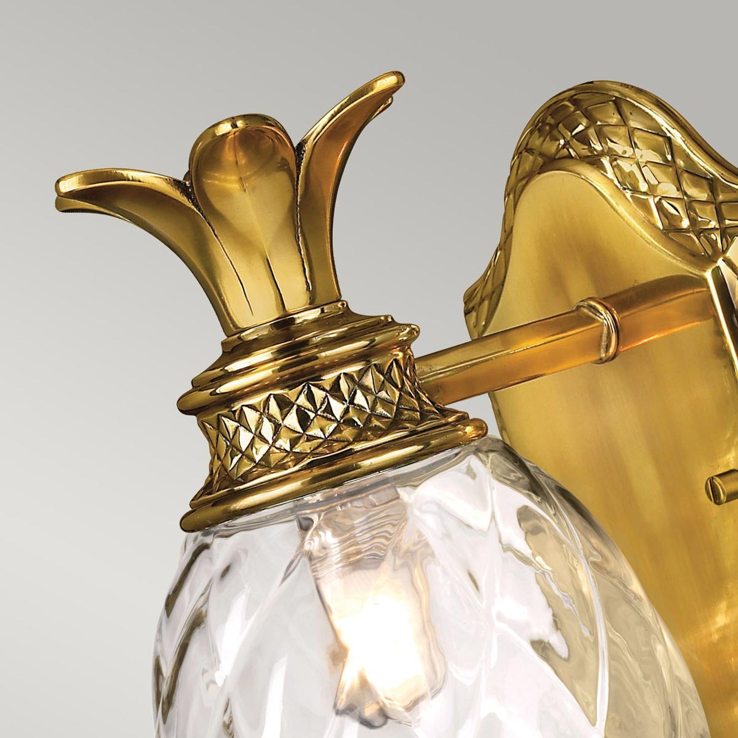 Badlampe Wandlampe Bad IP44 Glas Messing massiv mit LED G9 globe, gold, crystal, ornate, lamp-attachment