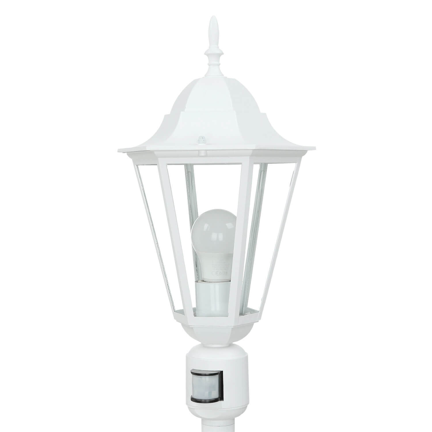 Lampe de jardin rustique blanche 120 cm de haut résistante aux intempéries