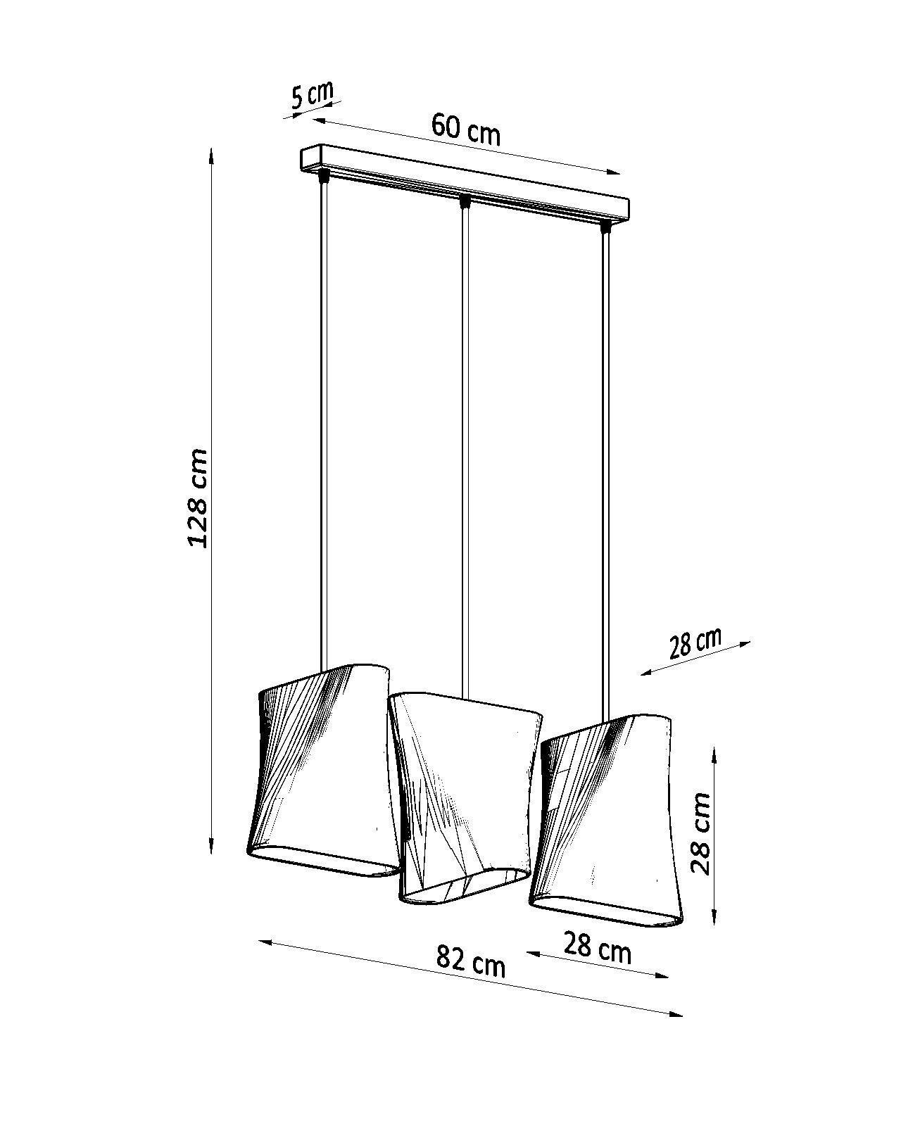 Lampe à suspendre 3 flammes Blanc Abat-jour en tissu E27 Moderne