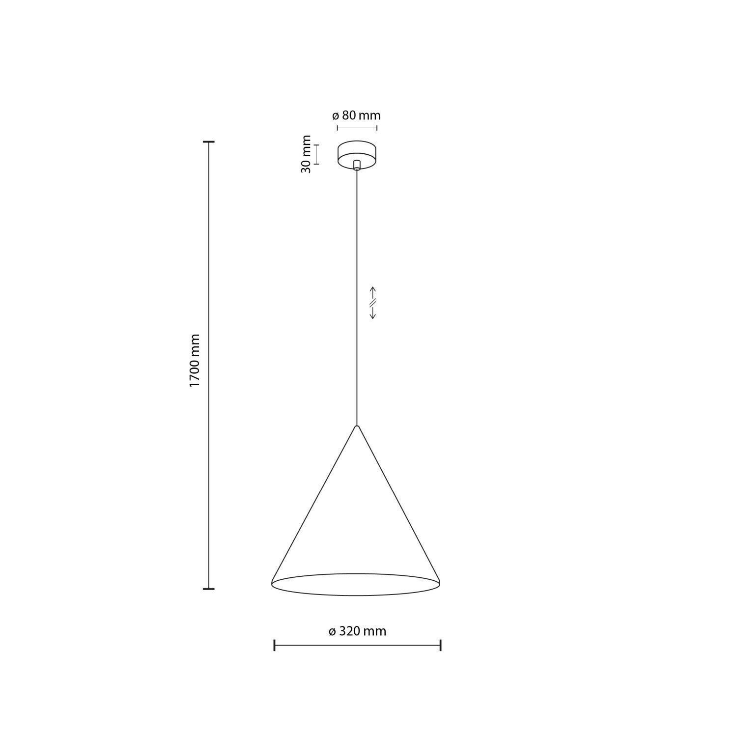 Lampe à suspendre métal Ø 32 cm H : max. 165 cm Jaune E27 Retro