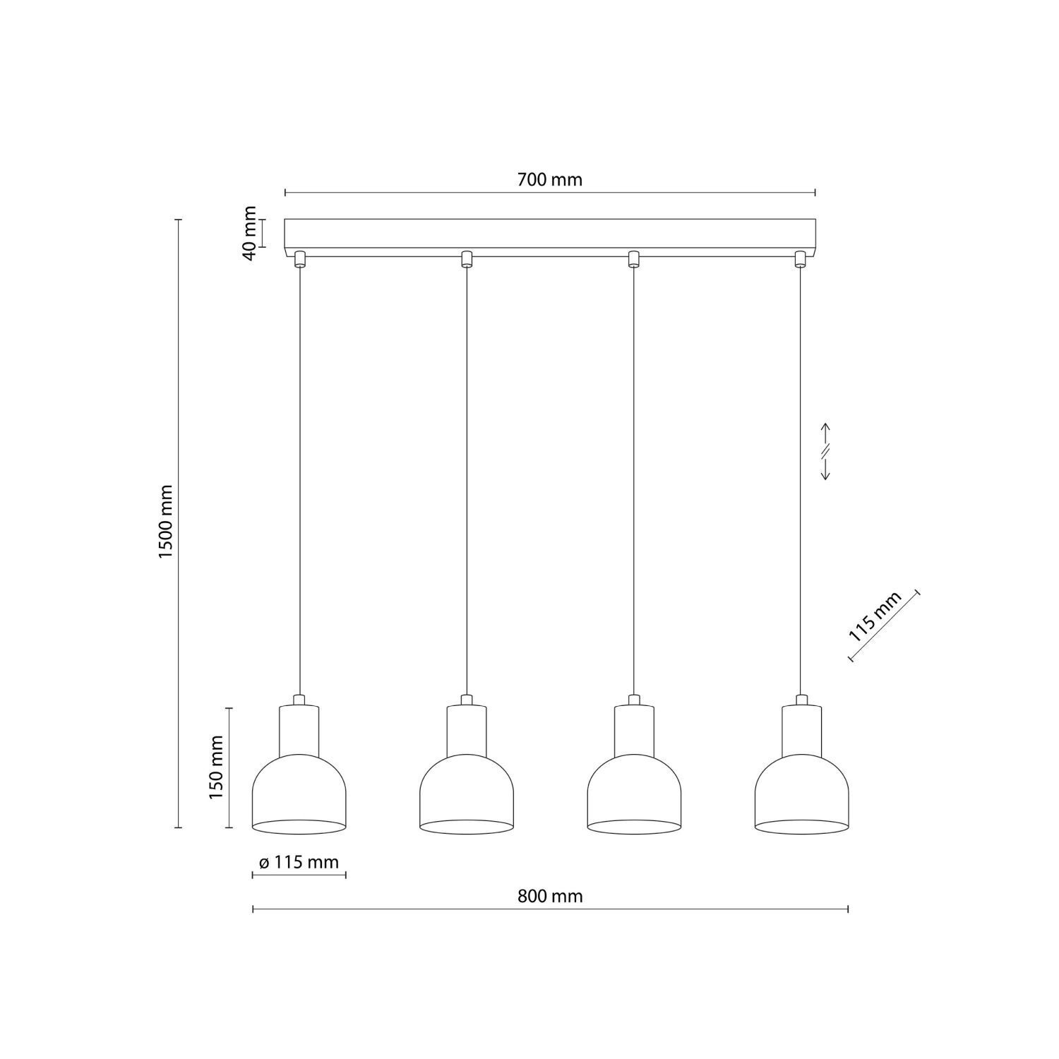 Suspension métal bois E27 noir bois 4 flammes Diagramm, Handlung