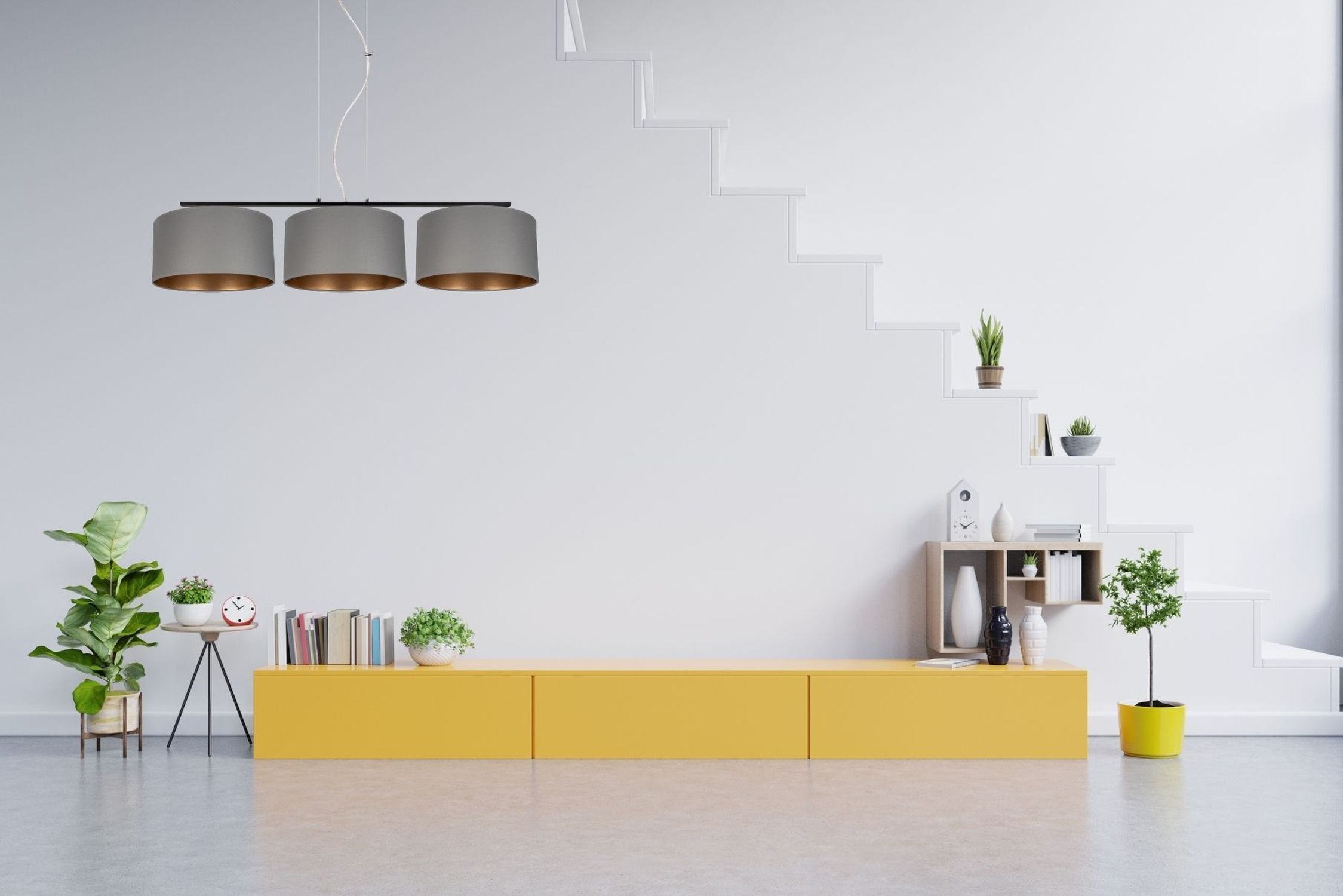 Confortable lampe à suspendre tissu gris or E27 100 cm de long Innenarchitektur, Pflanze, Pflanze im Topf, Mauer, Lampe