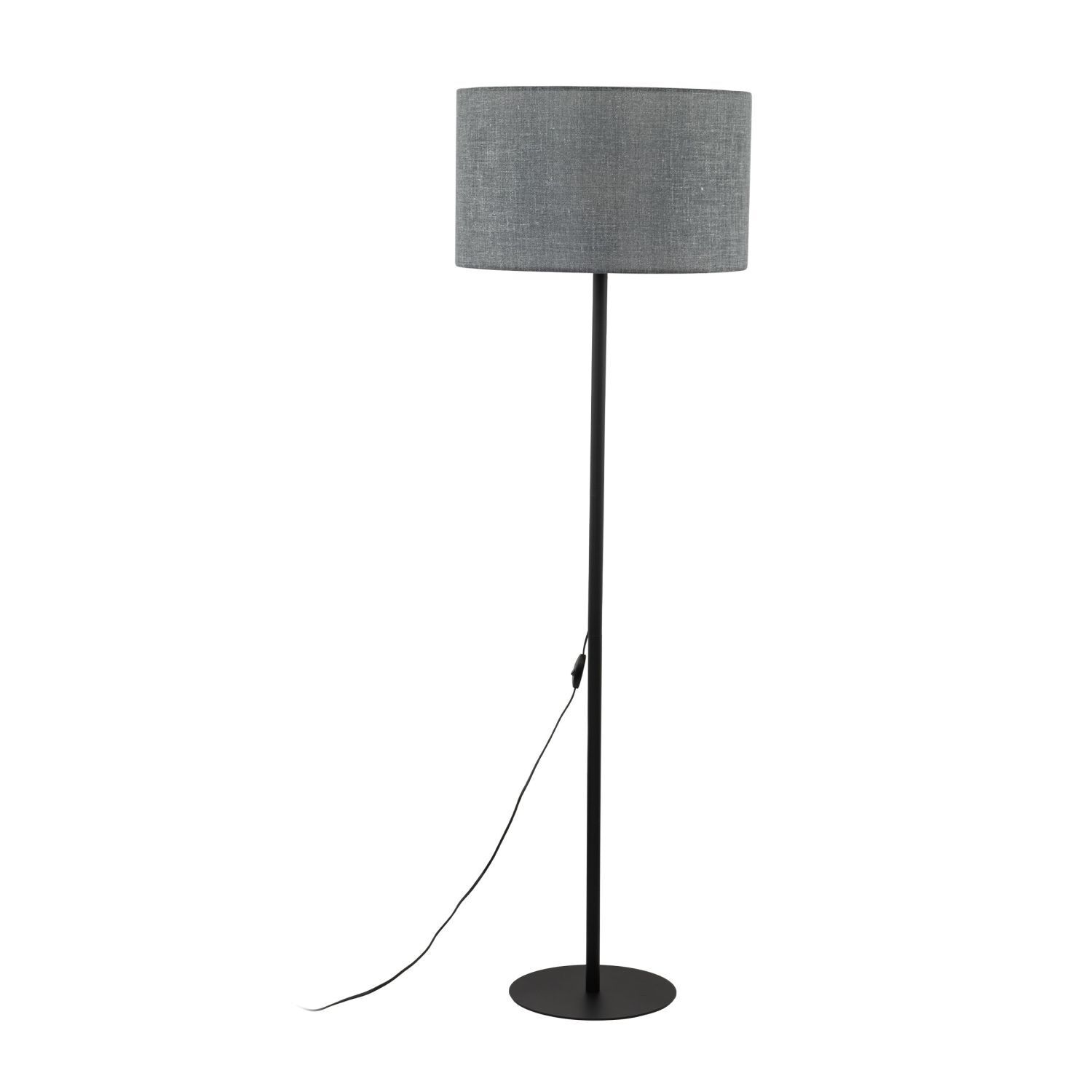 stehleuchte-stehlampe-marinus-1-flammig-schwarz-grau-modern-124-1 Stehlampe, Standlampe, grau, Rundschirm, Standleuchte