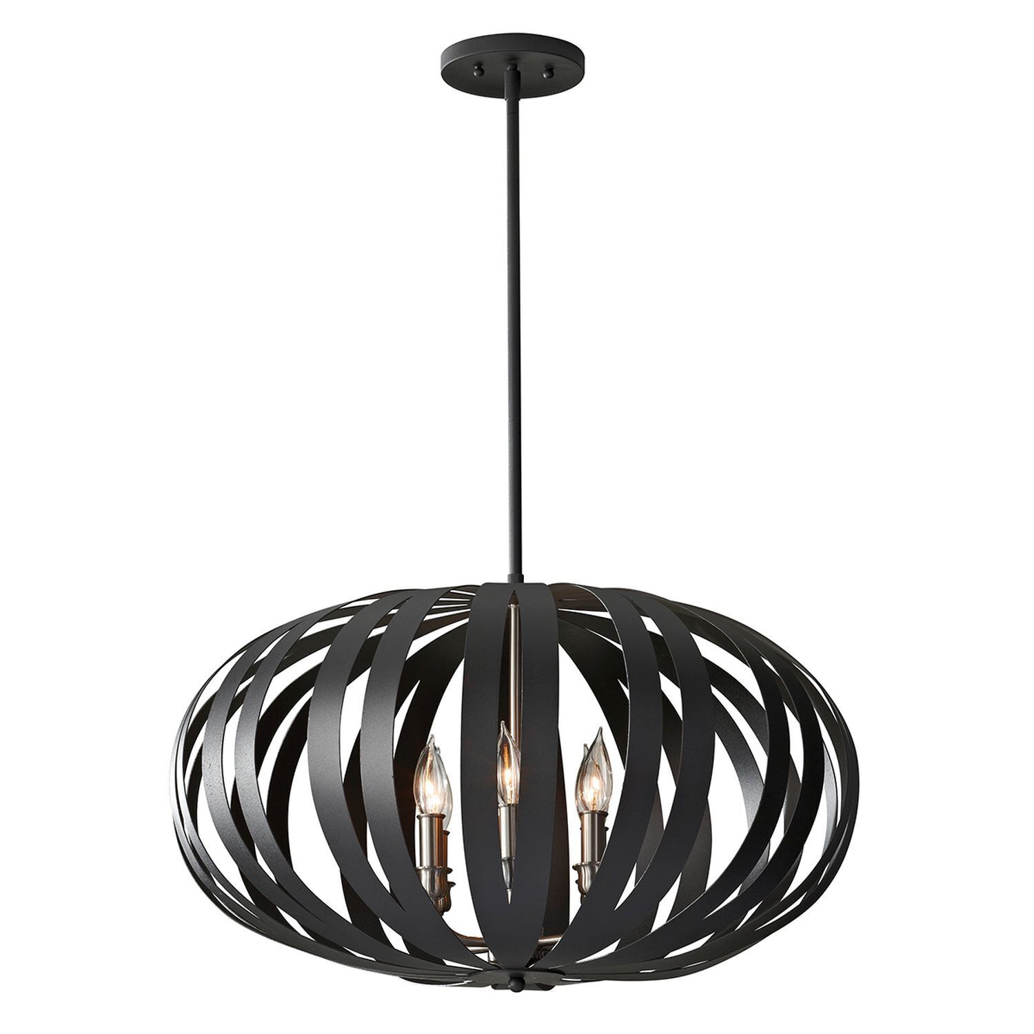 Plafonnier CEYDA Noir Ø65cm à raccourcir Lampe