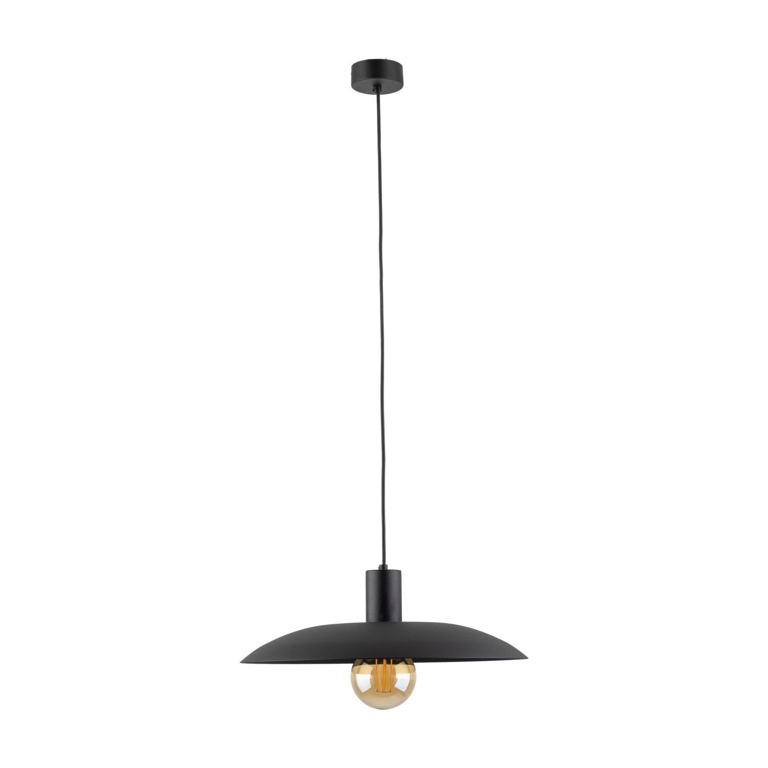 Suspension noire métal Ø41 cm rond E27 Loft Lampe