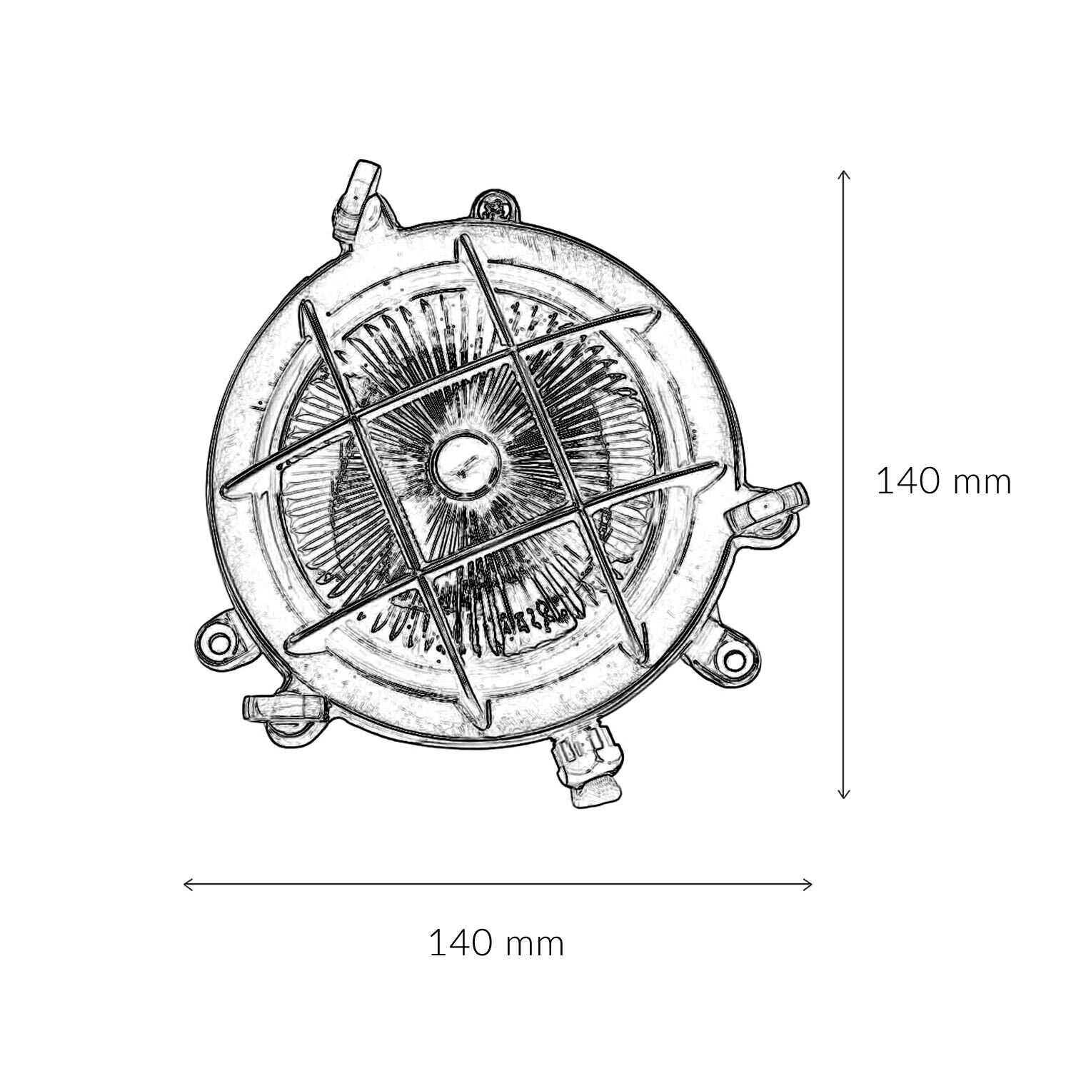 Lampe de bateau inoxydable SERIFOS laiton verre strié