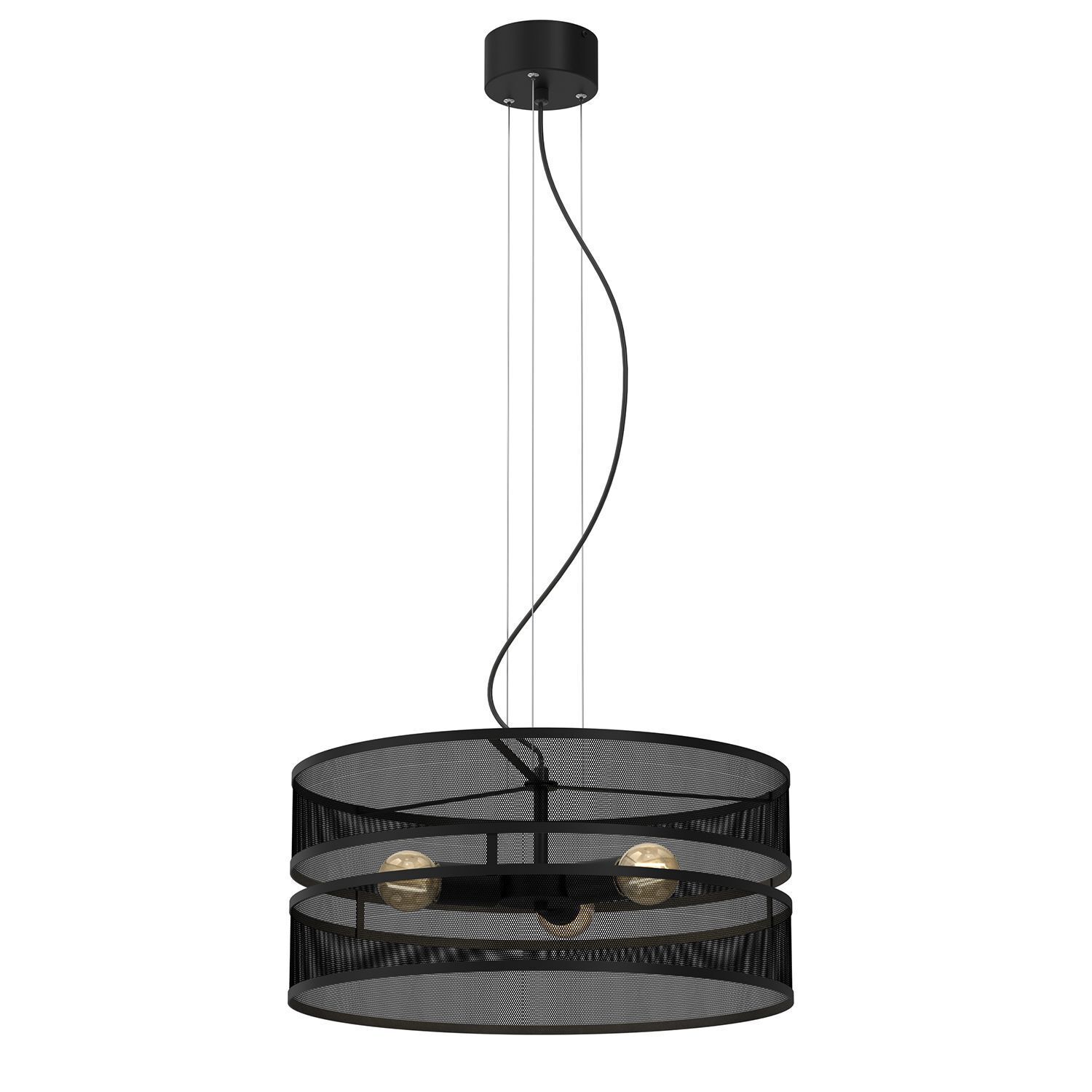 Lampe à suspendre ronde métal noir E27 Ø55 cm Industrial