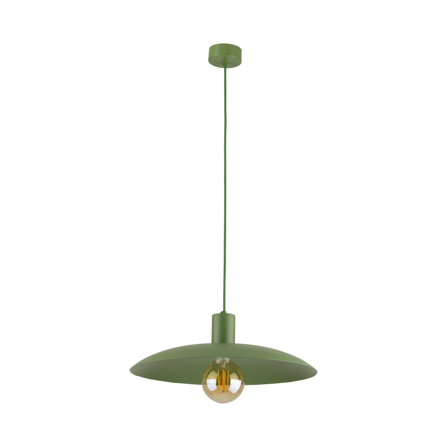 Lampe à suspendre ronde en métal Ø41 cm E27 Loft en vert Lampe