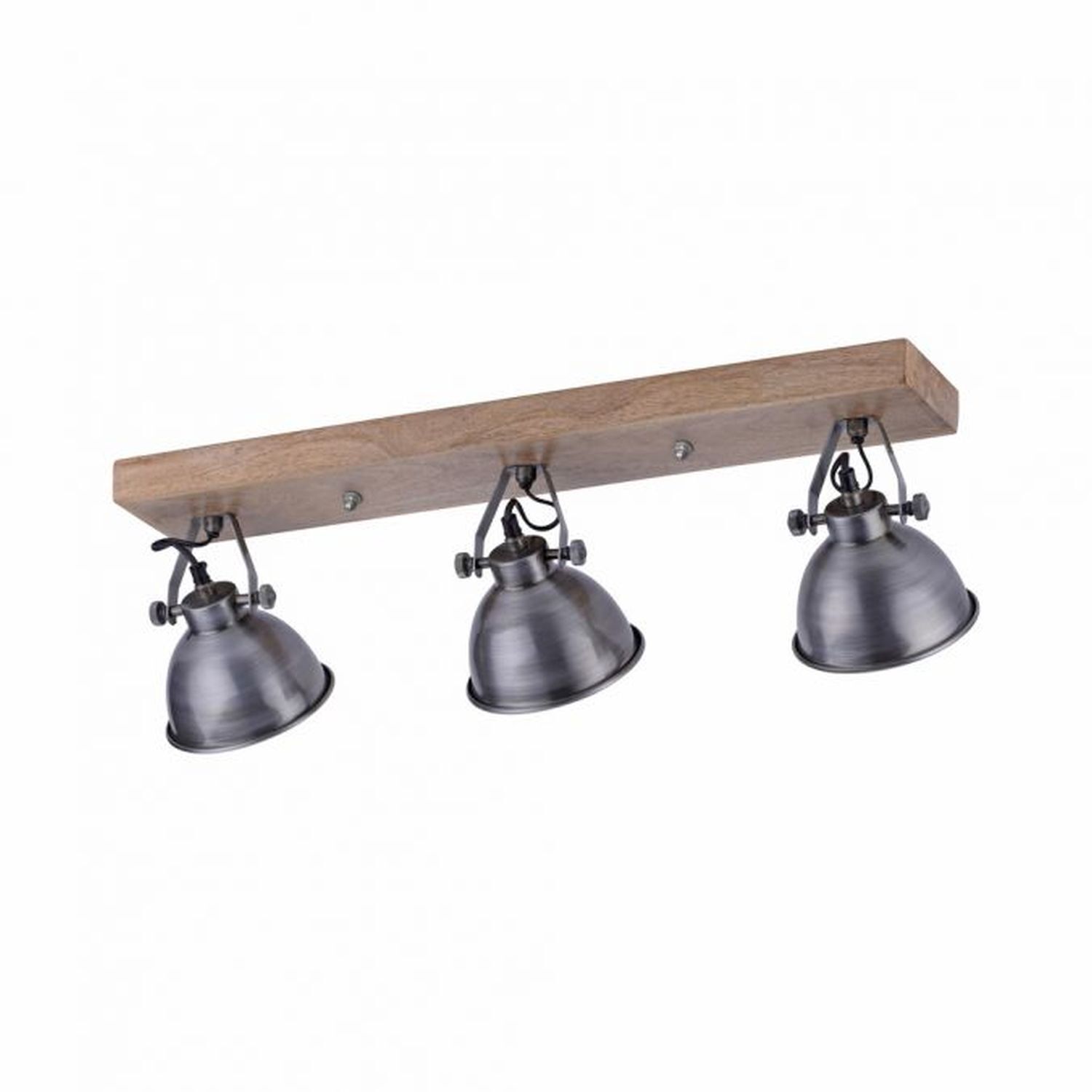 Spot de plafond industriel bois métal en fer E14 74 cm Spot de plafond industriel bois métal en fer E14 74 cm