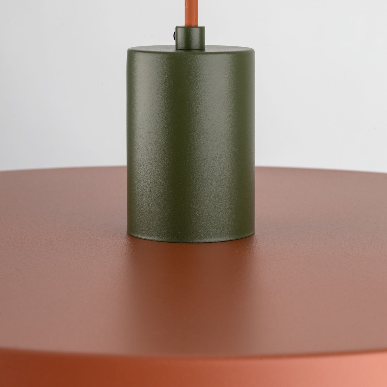 Lampe à suspendre ronde E27 Ø40 cm Vintage brun rouge brique