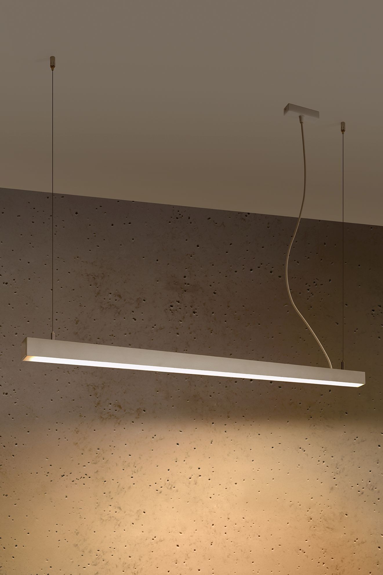 Suspension LED allongée 118 cm métal 3000 K blanc