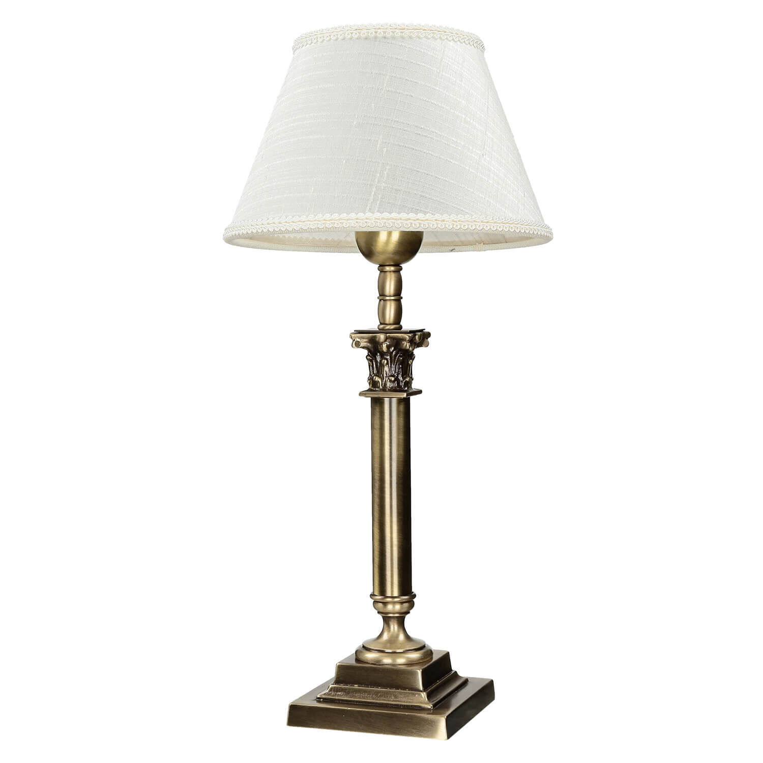 Lampe de table laiton véritable tissu Abat