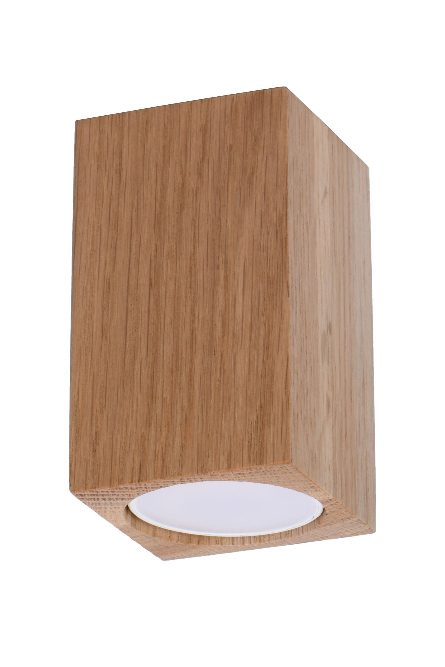 Spot Lampe plafond bois petit H : 10 cm carré GU10