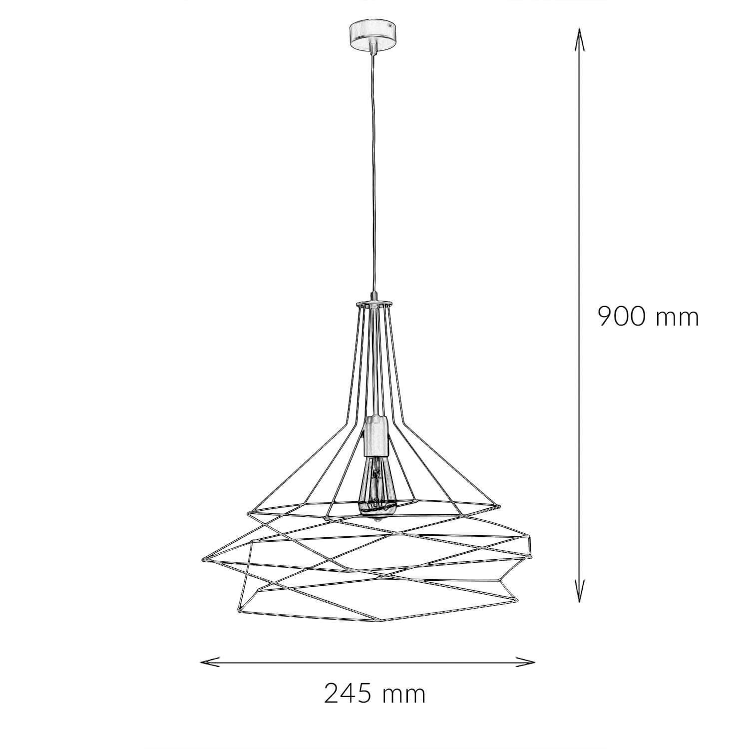 Suspension fil noir géométrique table à manger