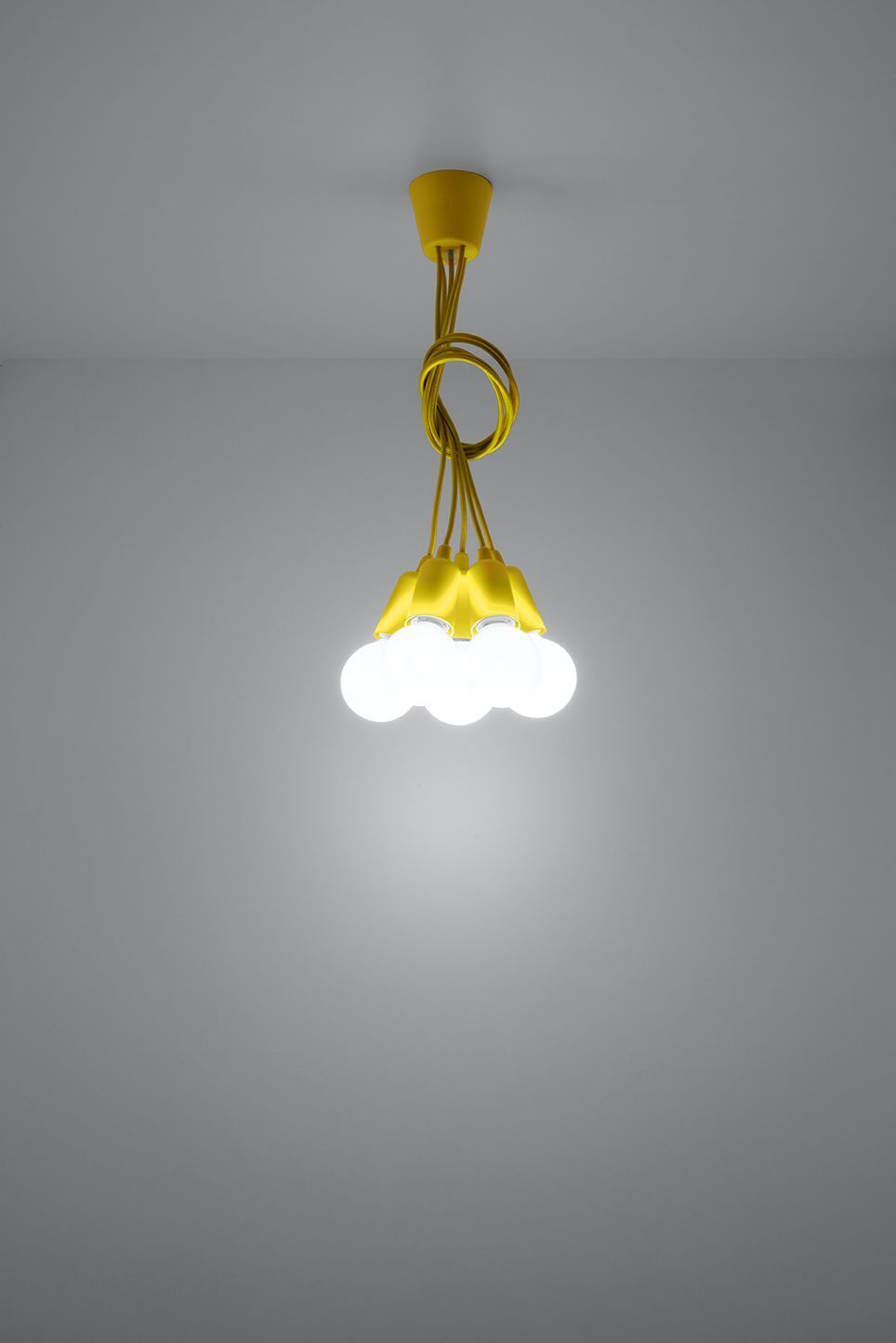 Lampe à suspendre jaune rétro réglable jusqu'à 90 cm pour E27