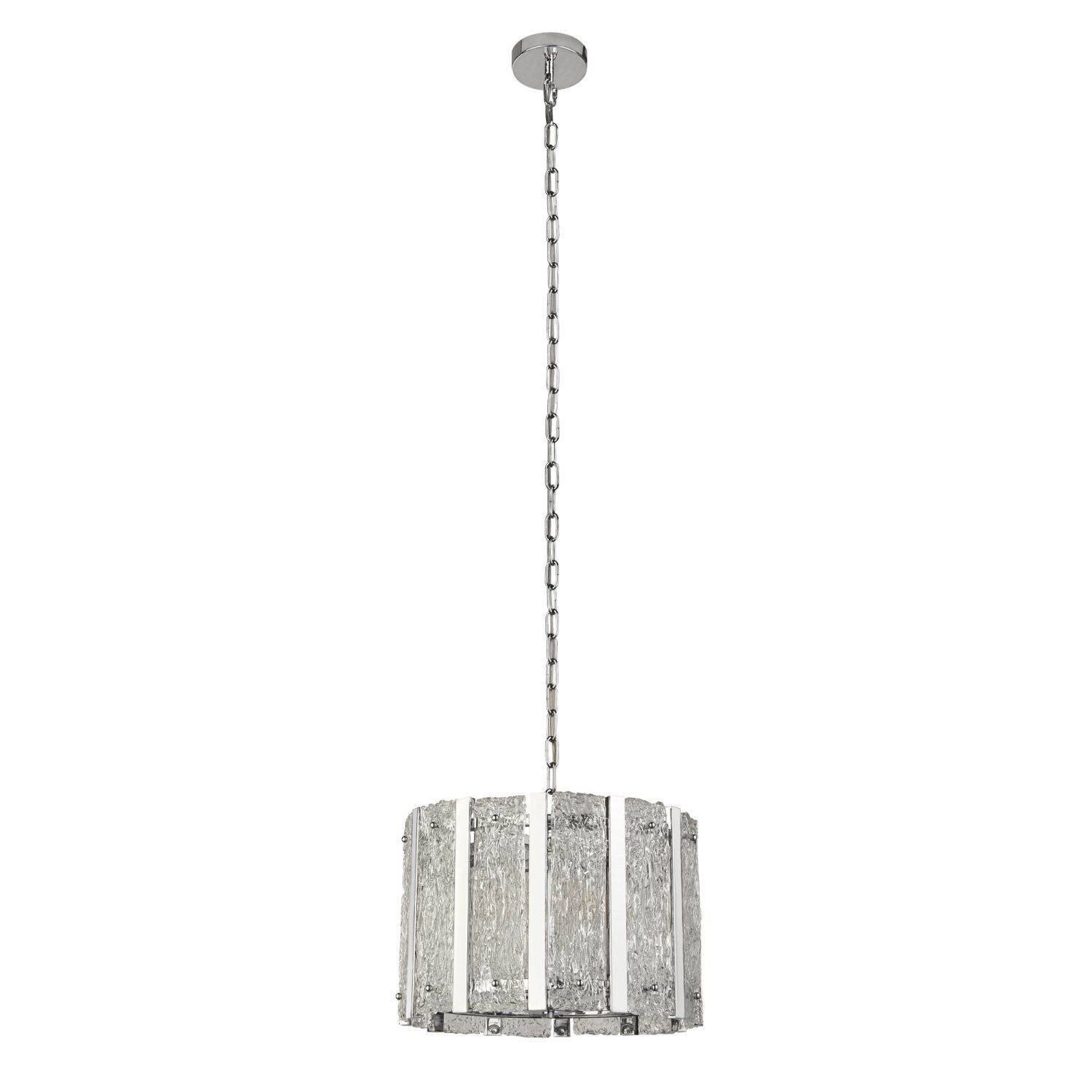 Lampe à suspendre ronde verre de pluie métal E14 Ø39 cm Moderne