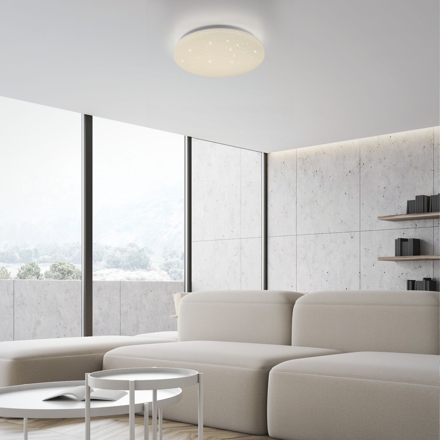 Lampe de plafonnier LED Ciel étoilé Ø26 cm 4000 K blanc neutre Moebel, Wohnzimmer, Deckenleuchte, Innenarchitektur, Inneneinrichtung