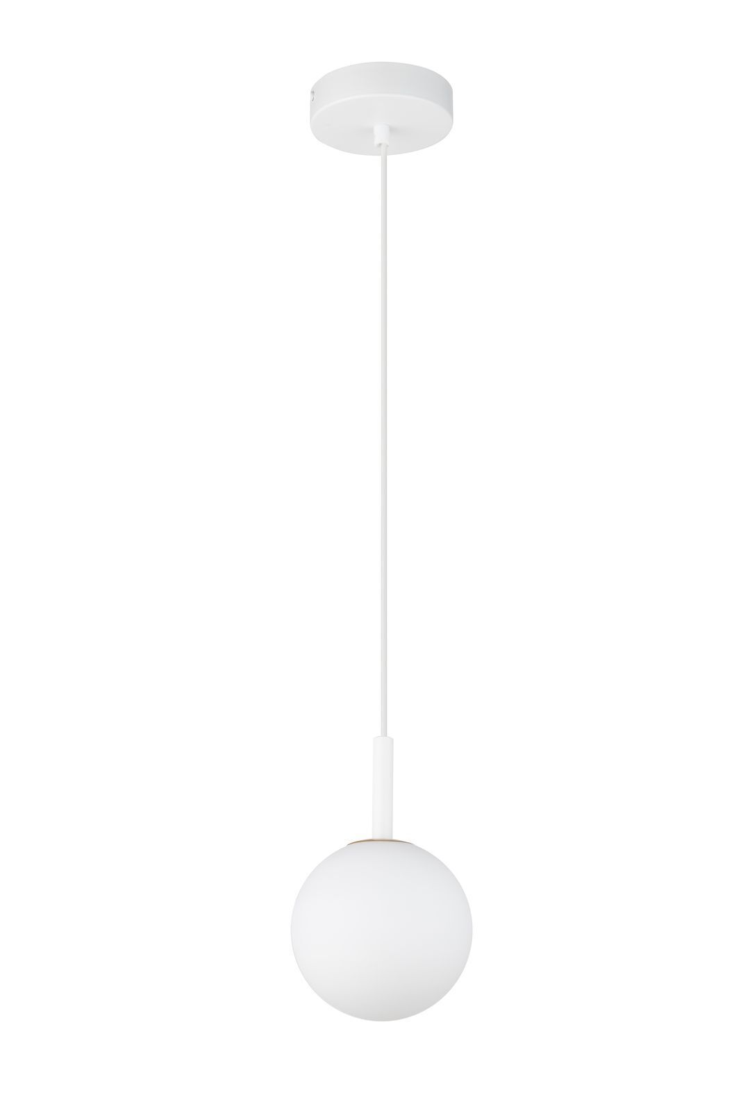 Suspension Blanc Sphère Métal Verre faible éblouissement Ø14 cm G9