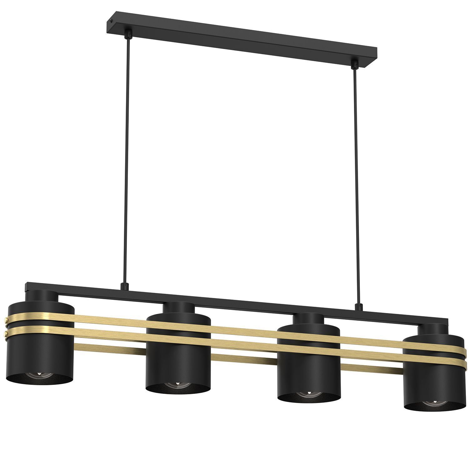 Lampe à suspendre en métal noir laiton L:84 cm élégant