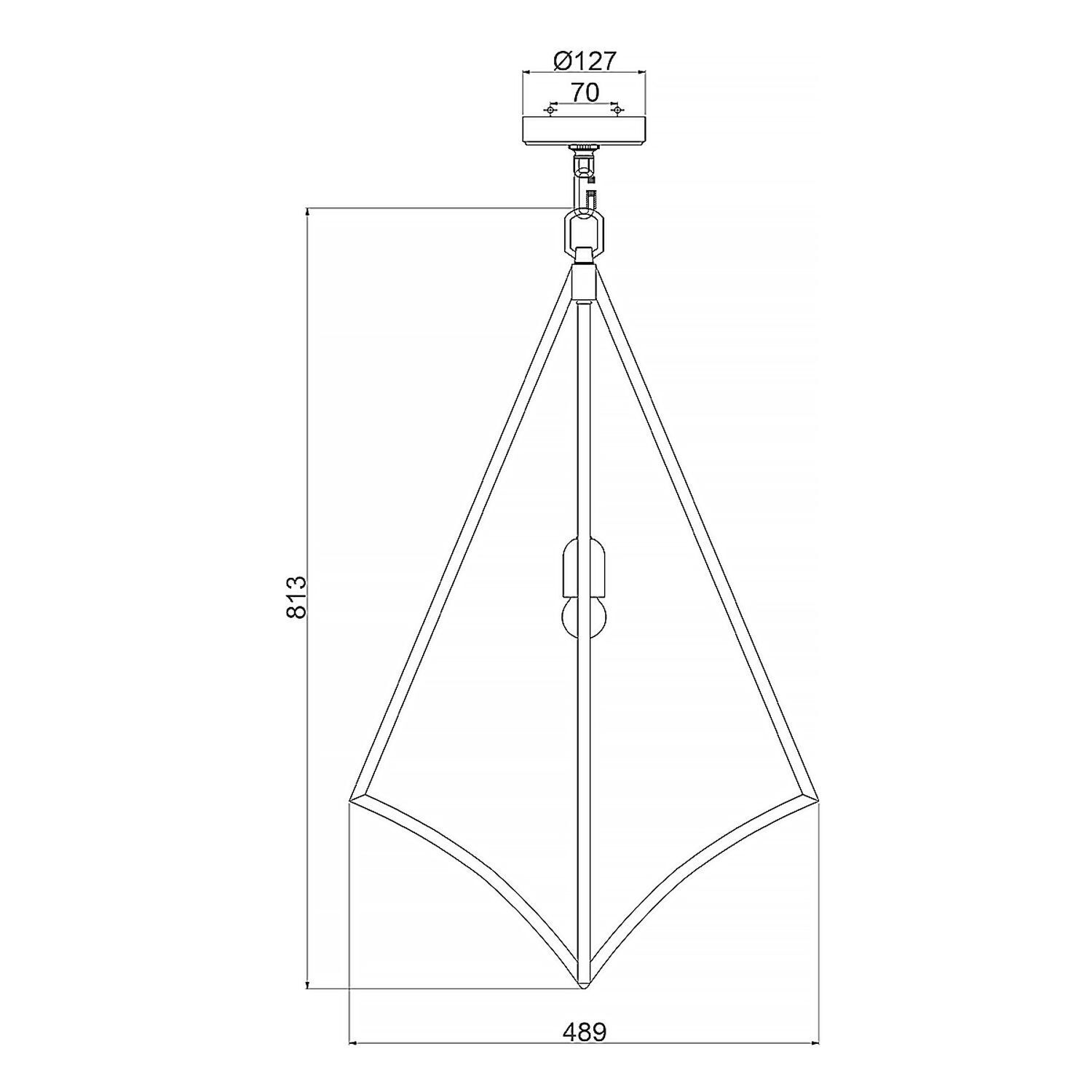 Pendelleuchte Metall B: 48,9 cm in Messing E27 verstellbar Pendelleuchte, Dreiecksrahmen, geometrische Pendelleuchte, Deckenleuchte, Metallrand