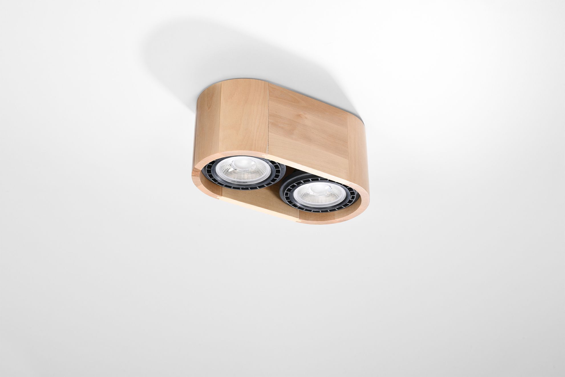 Spot de plafond 2 flammes petit Bois moderne confortable DIWO