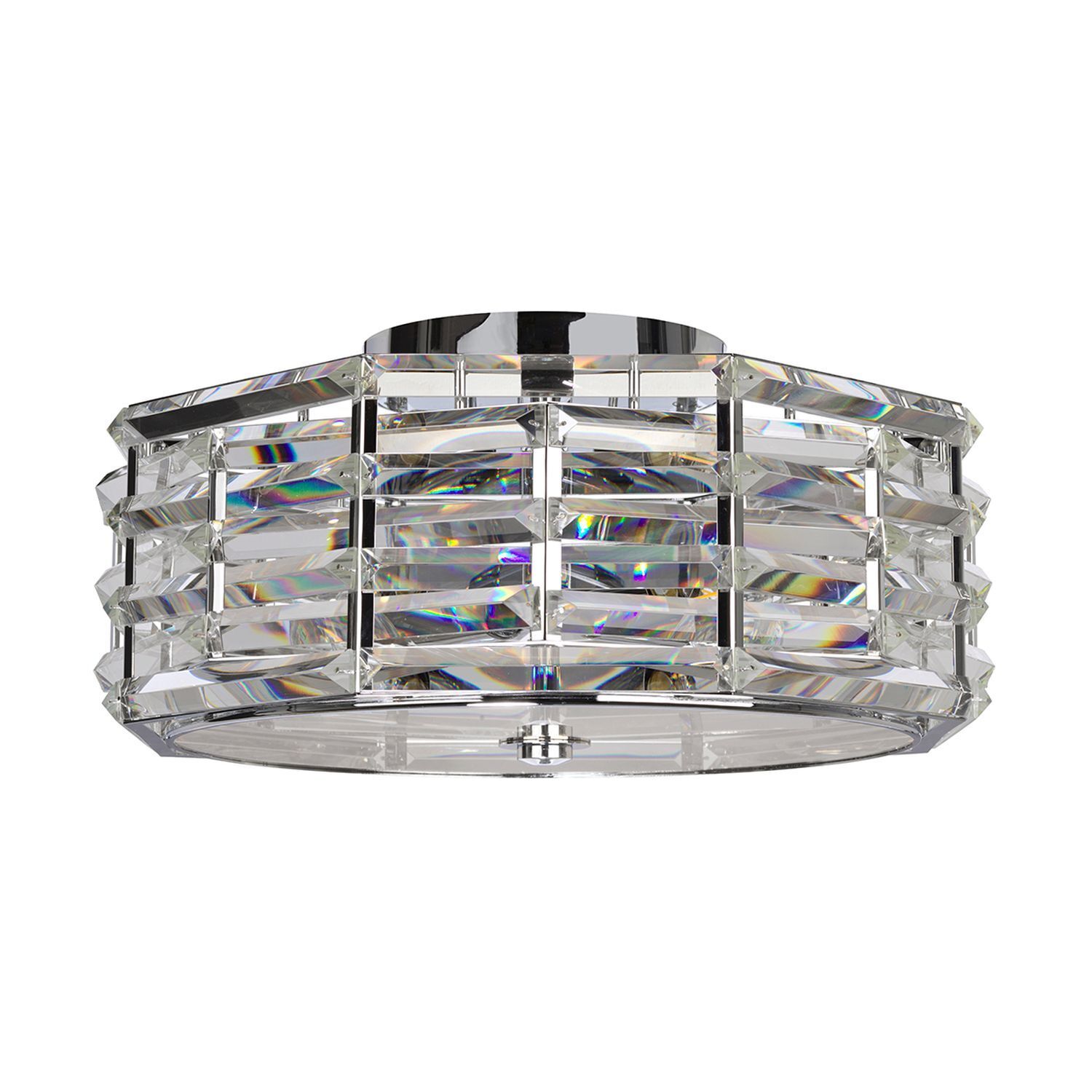 Lampe de plafond cristal métal rond Ø48cm E27 BERSIVA